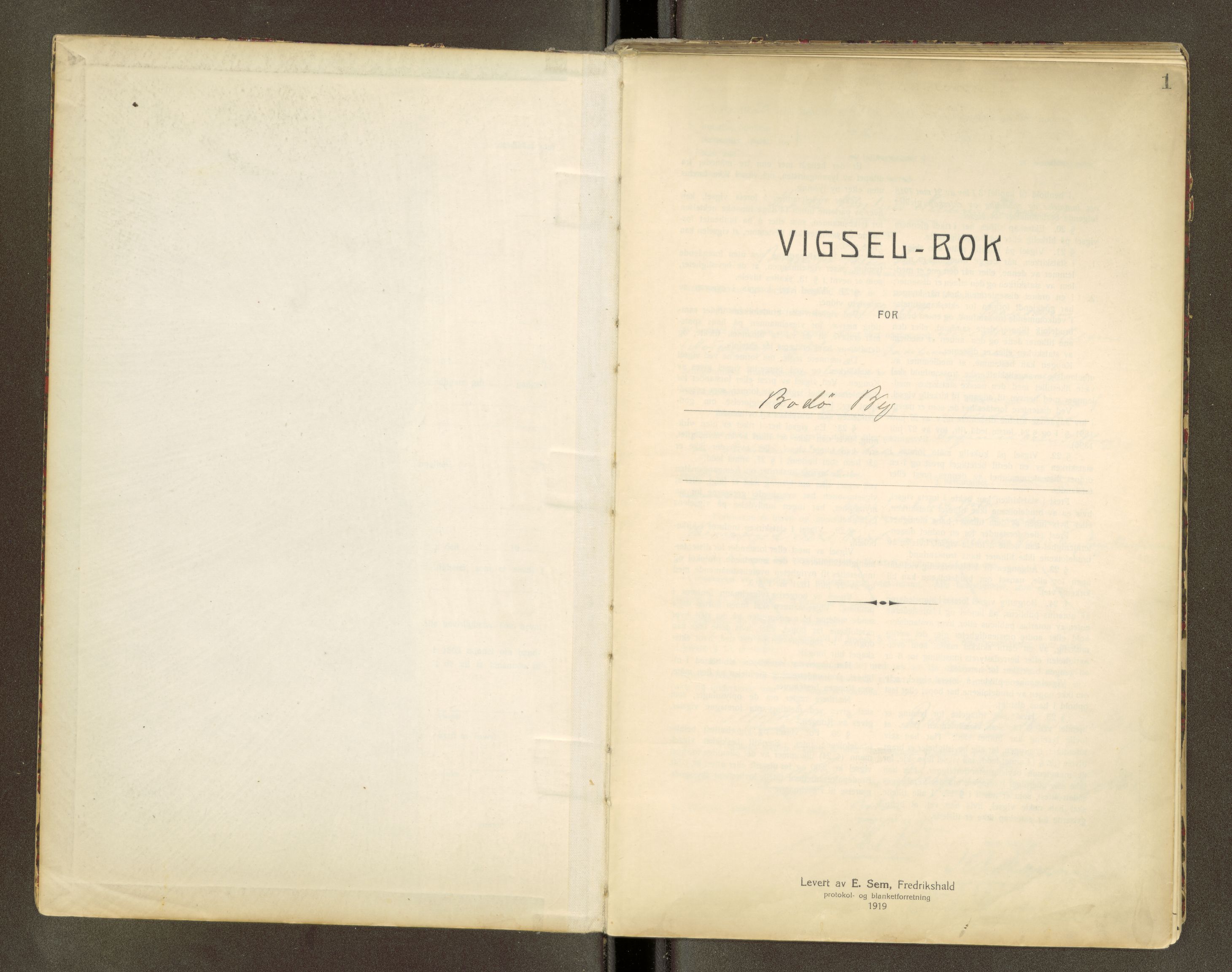 Salten sorenskriveri, SAT/A-4578/1/6/6D/L0002: Vigselsbok, 1920-1947, p. 1