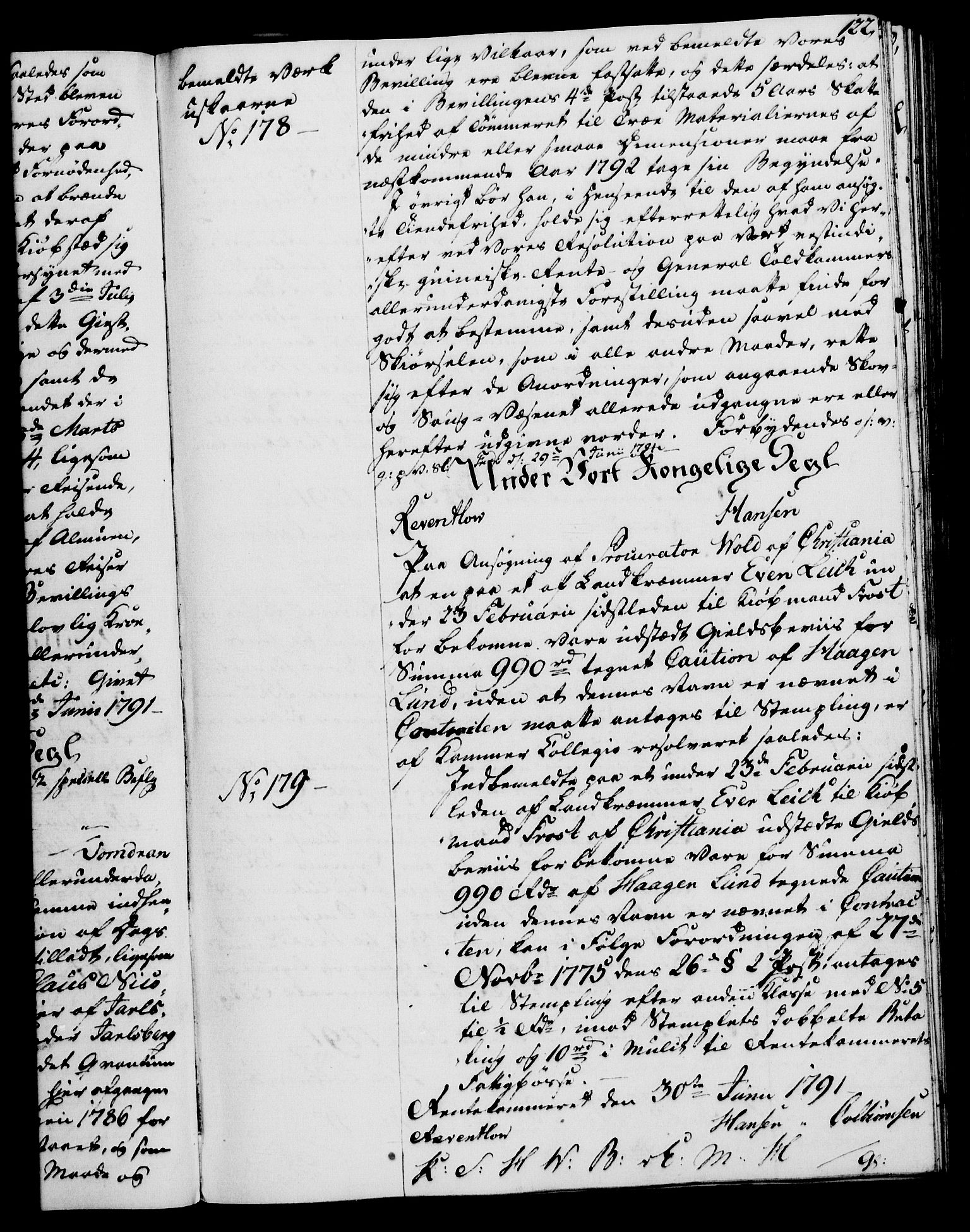 Rentekammeret, Kammerkanselliet, RA/EA-3111/G/Gg/Gga/L0015: Norsk ekspedisjonsprotokoll med register (merket RK 53.15), 1790-1791, p. 122