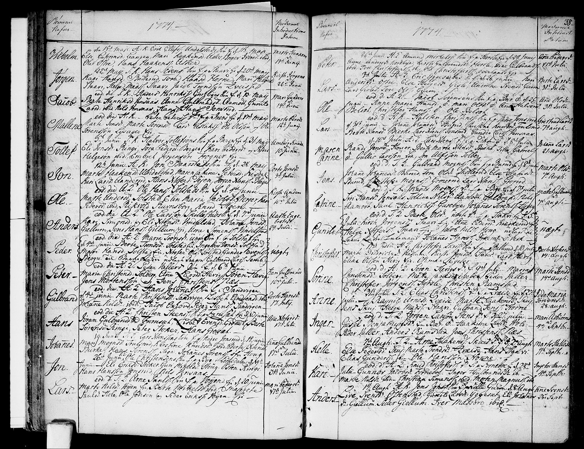 Asker prestekontor Kirkebøker, SAO/A-10256a/F/Fa/L0003: Parish register (official) no. I 3, 1767-1807, p. 38