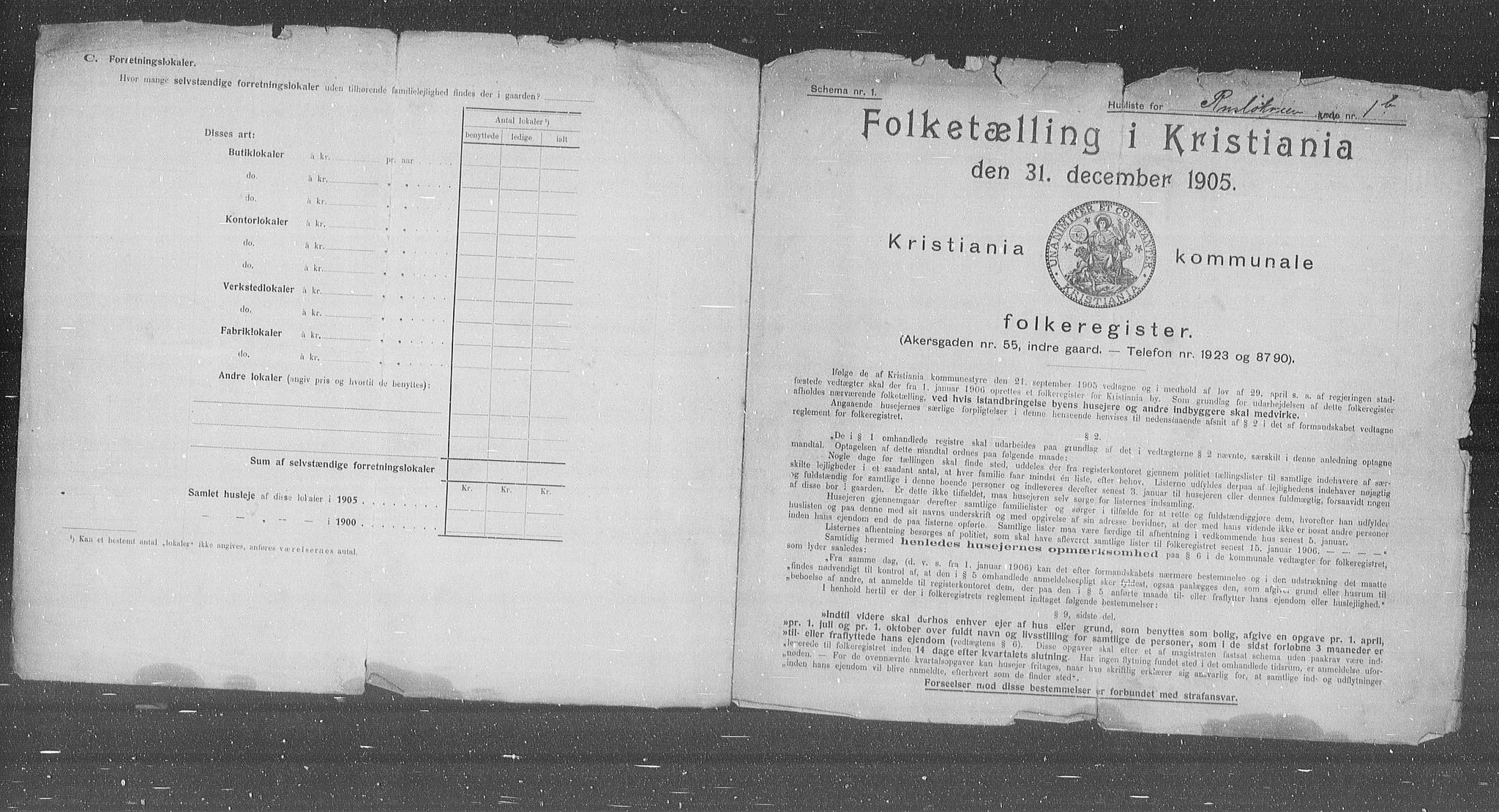 OBA, Municipal Census 1905 for Kristiania, 1905, p. 44625