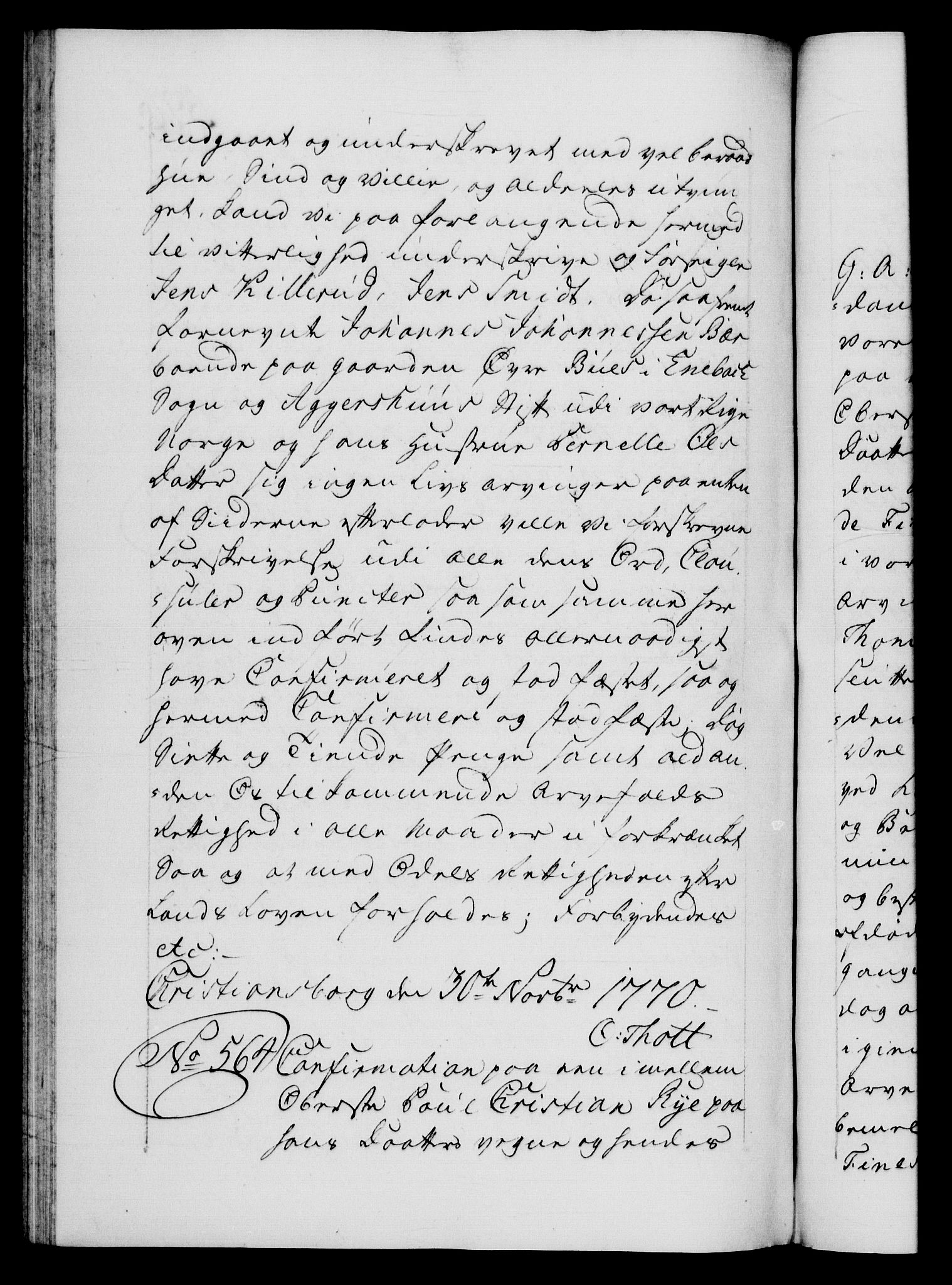 Danske Kanselli 1572-1799, AV/RA-EA-3023/F/Fc/Fca/Fcaa/L0044: Norske registre, 1769-1771, p. 596b