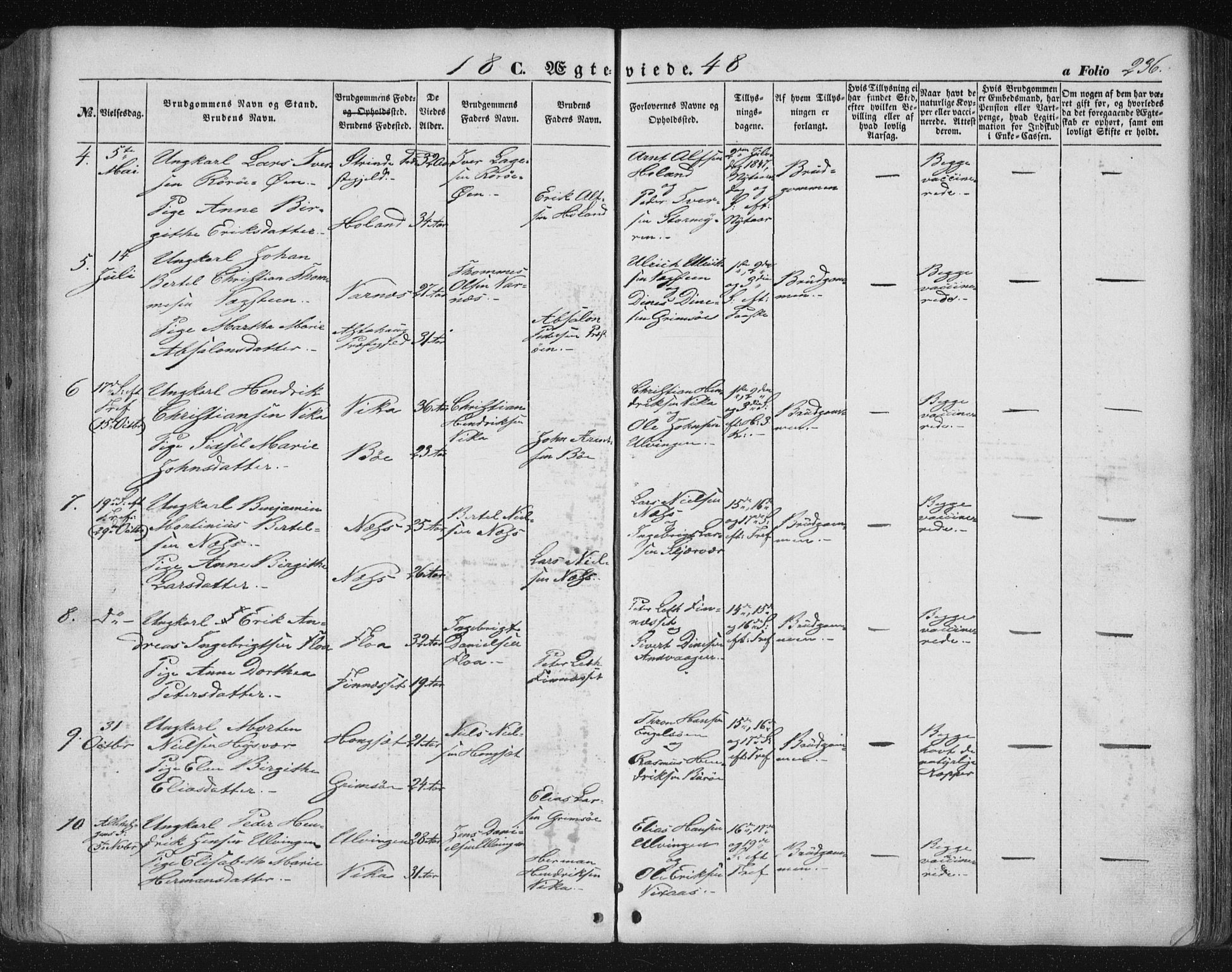 Ministerialprotokoller, klokkerbøker og fødselsregistre - Nordland, AV/SAT-A-1459/816/L0240: Parish register (official) no. 816A06, 1846-1870, p. 236