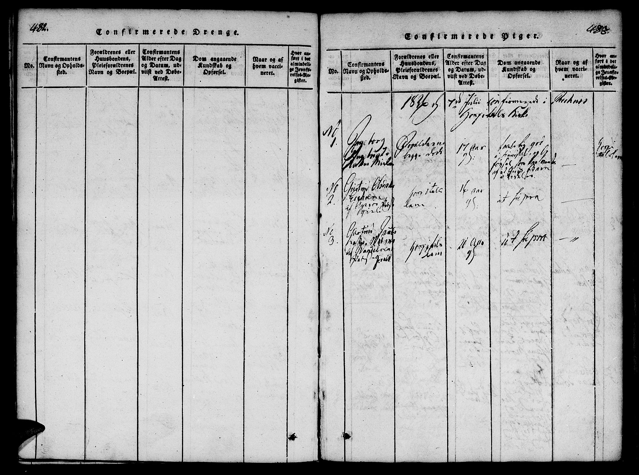 Ministerialprotokoller, klokkerbøker og fødselsregistre - Møre og Romsdal, SAT/A-1454/558/L0688: Parish register (official) no. 558A02, 1818-1843, p. 482-483
