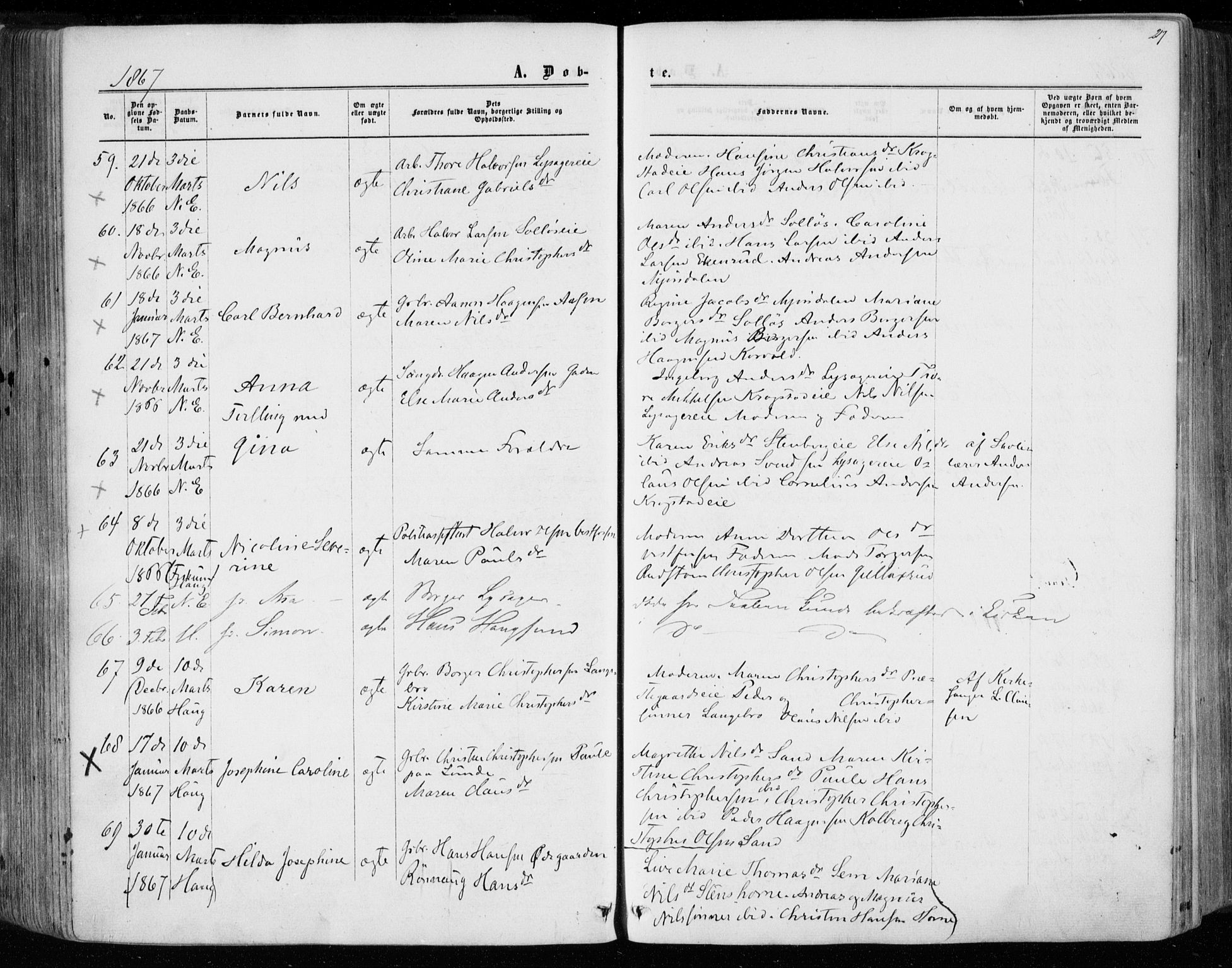 Eiker kirkebøker, SAKO/A-4/F/Fa/L0016: Parish register (official) no. I 16, 1860-1868, p. 217