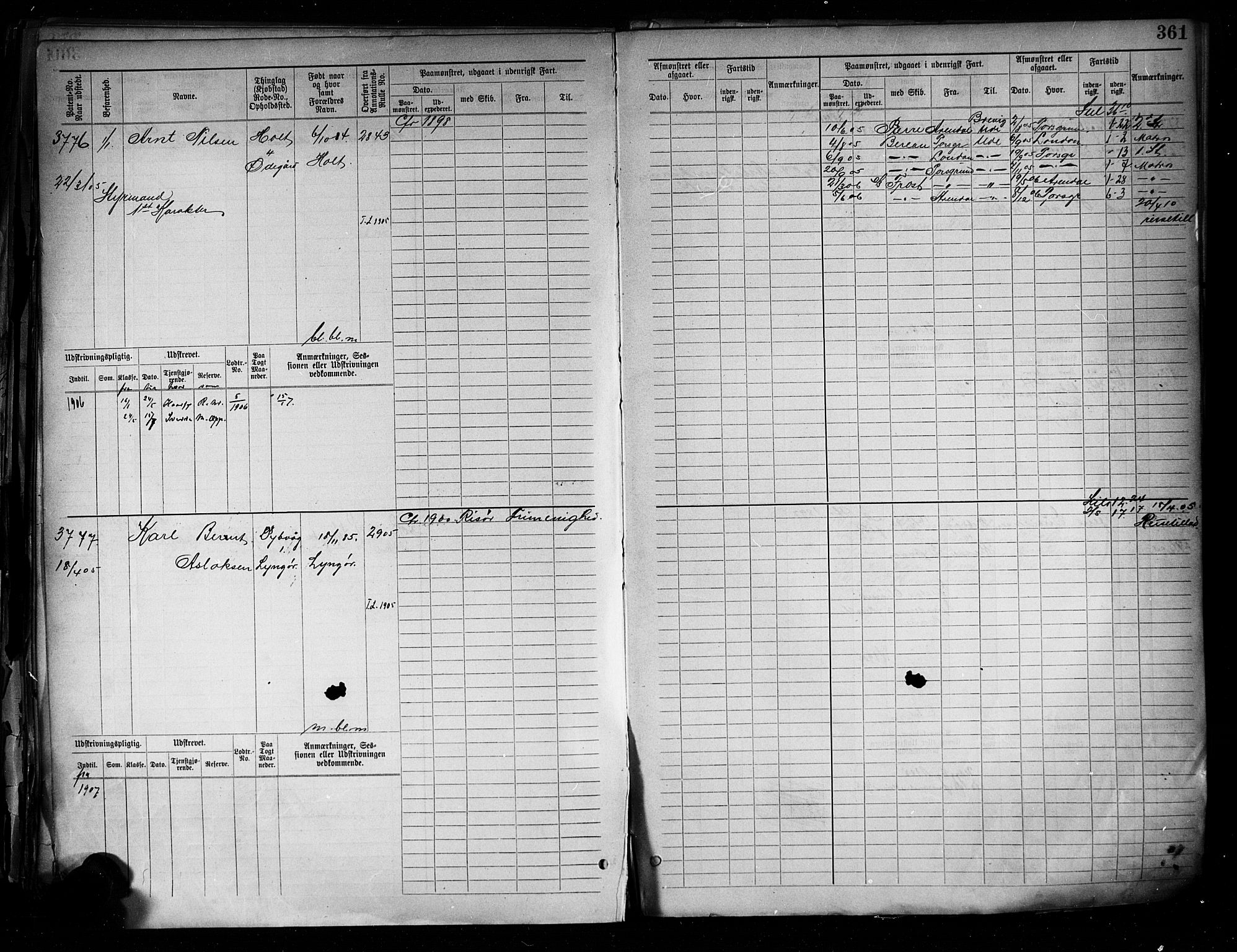 Tvedestrand mønstringskrets, AV/SAK-2031-0011/F/Fb/L0005: Hovedrulle A nr 3057-3817, R-6, 1890-1920, p. 370