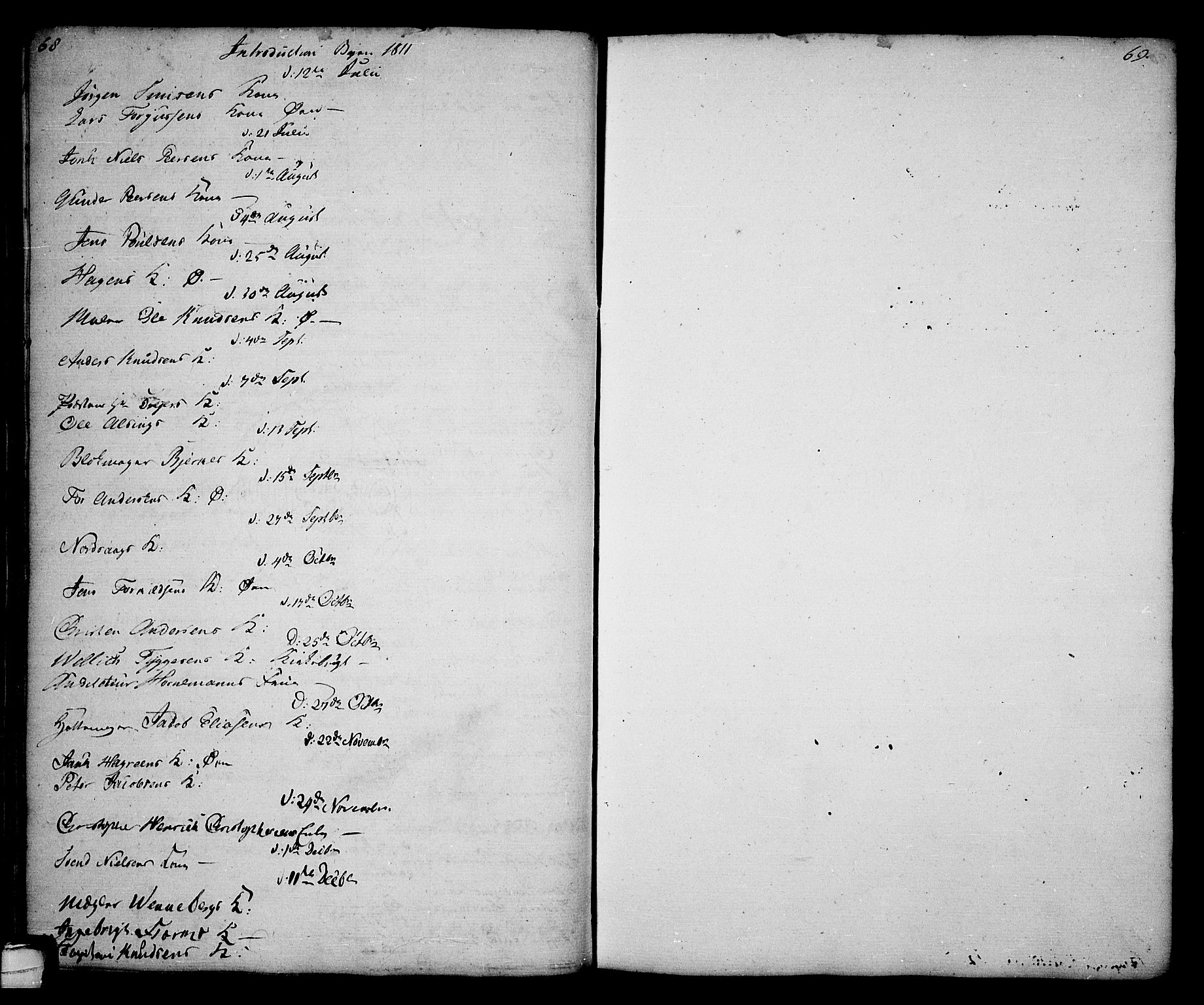 Kragerø kirkebøker, SAKO/A-278/G/Ga/L0001: Parish register (copy) no. 1 /1, 1806-1811, p. 68-69
