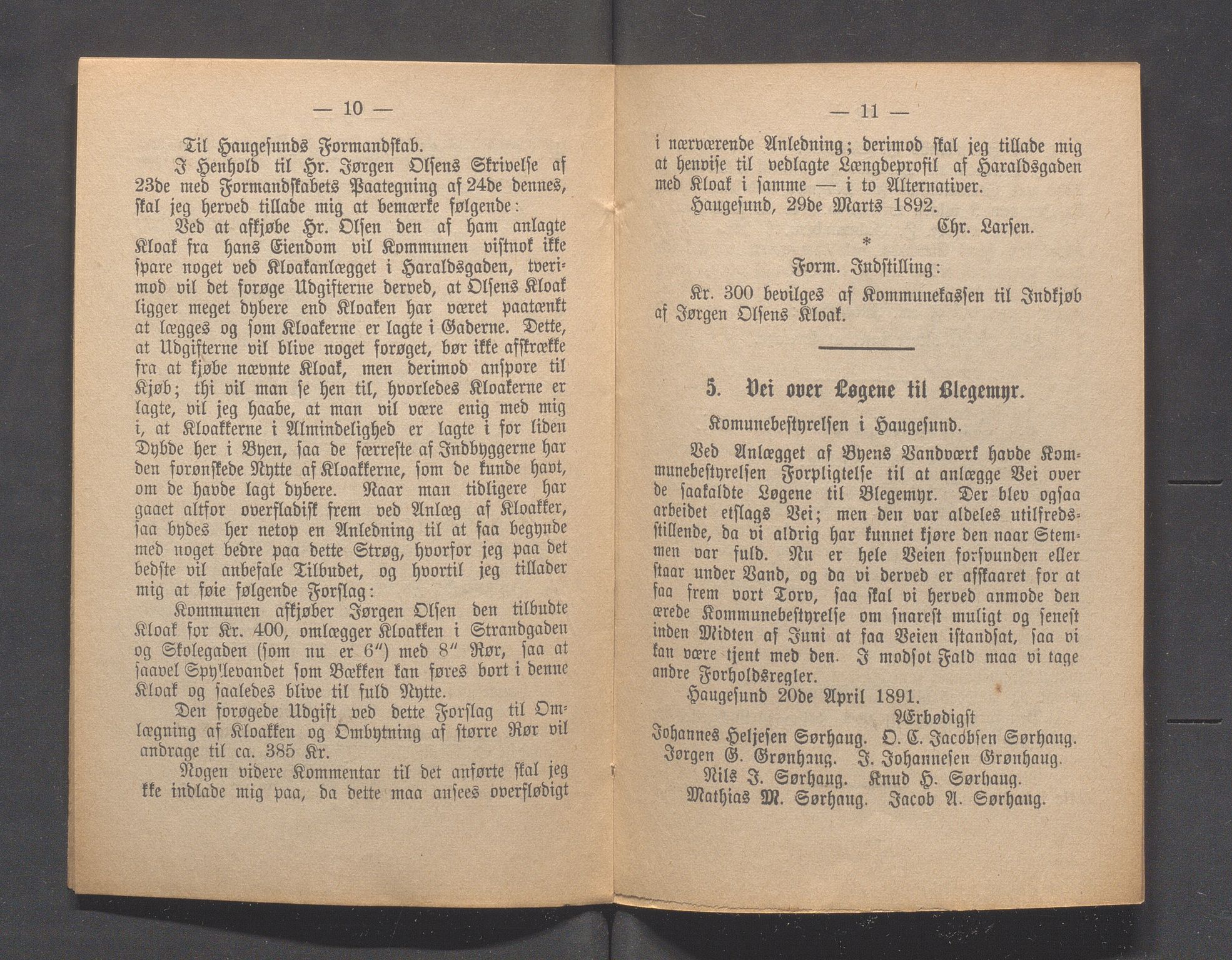 Haugesund kommune - Formannskapet og Bystyret, IKAR/A-740/A/Abb/L0001: Bystyreforhandlinger, 1889-1907, p. 115