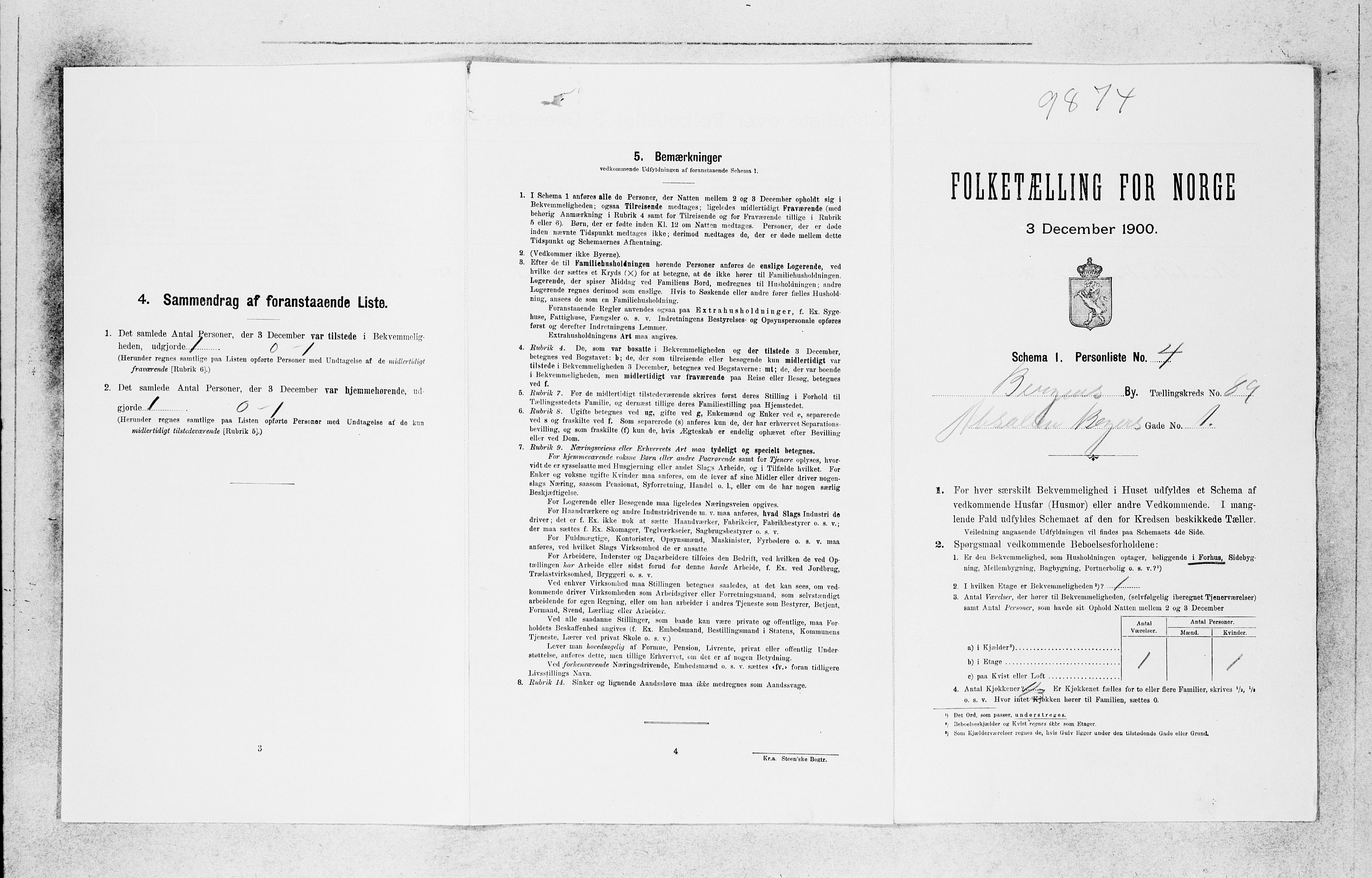 SAB, 1900 census for Bergen, 1900, p. 19263