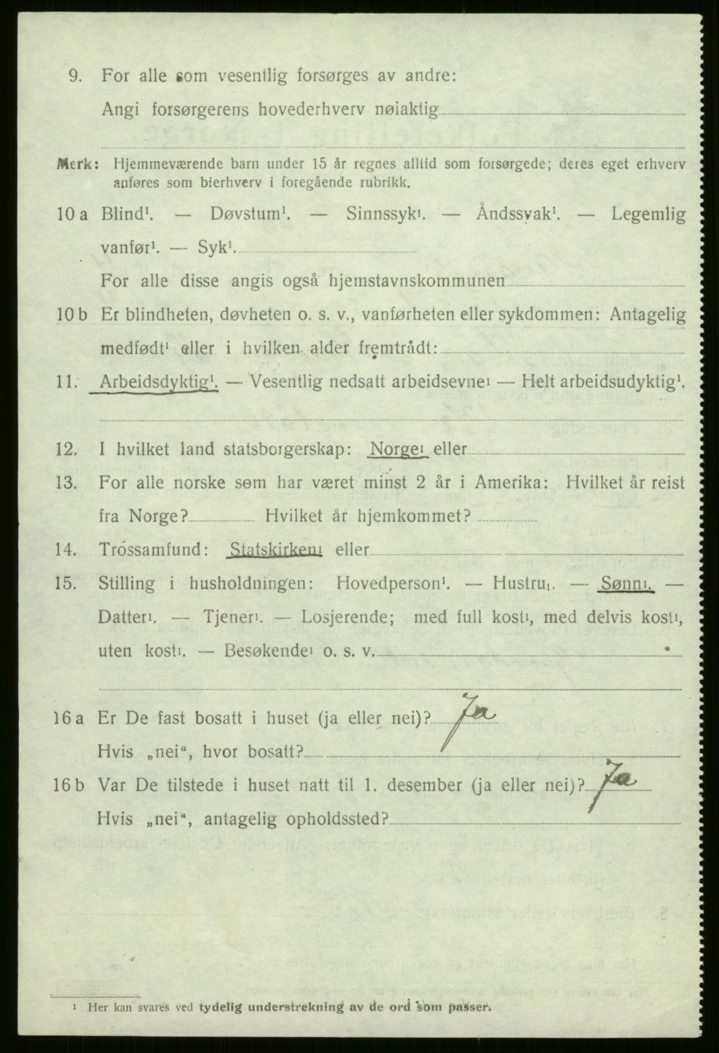 SAB, 1920 census for Evanger, 1920, p. 1358