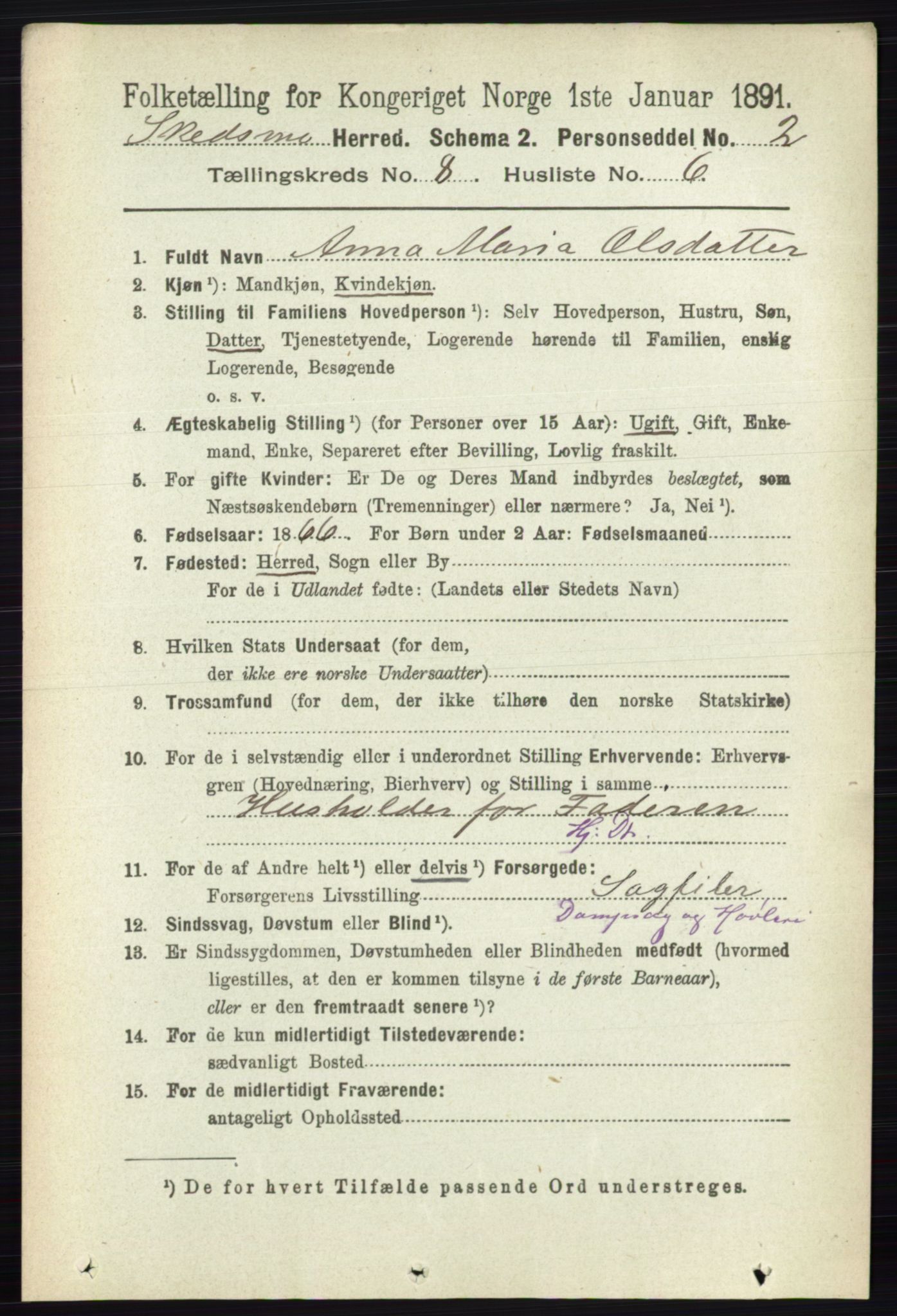 RA, 1891 census for 0231 Skedsmo, 1891, p. 4065