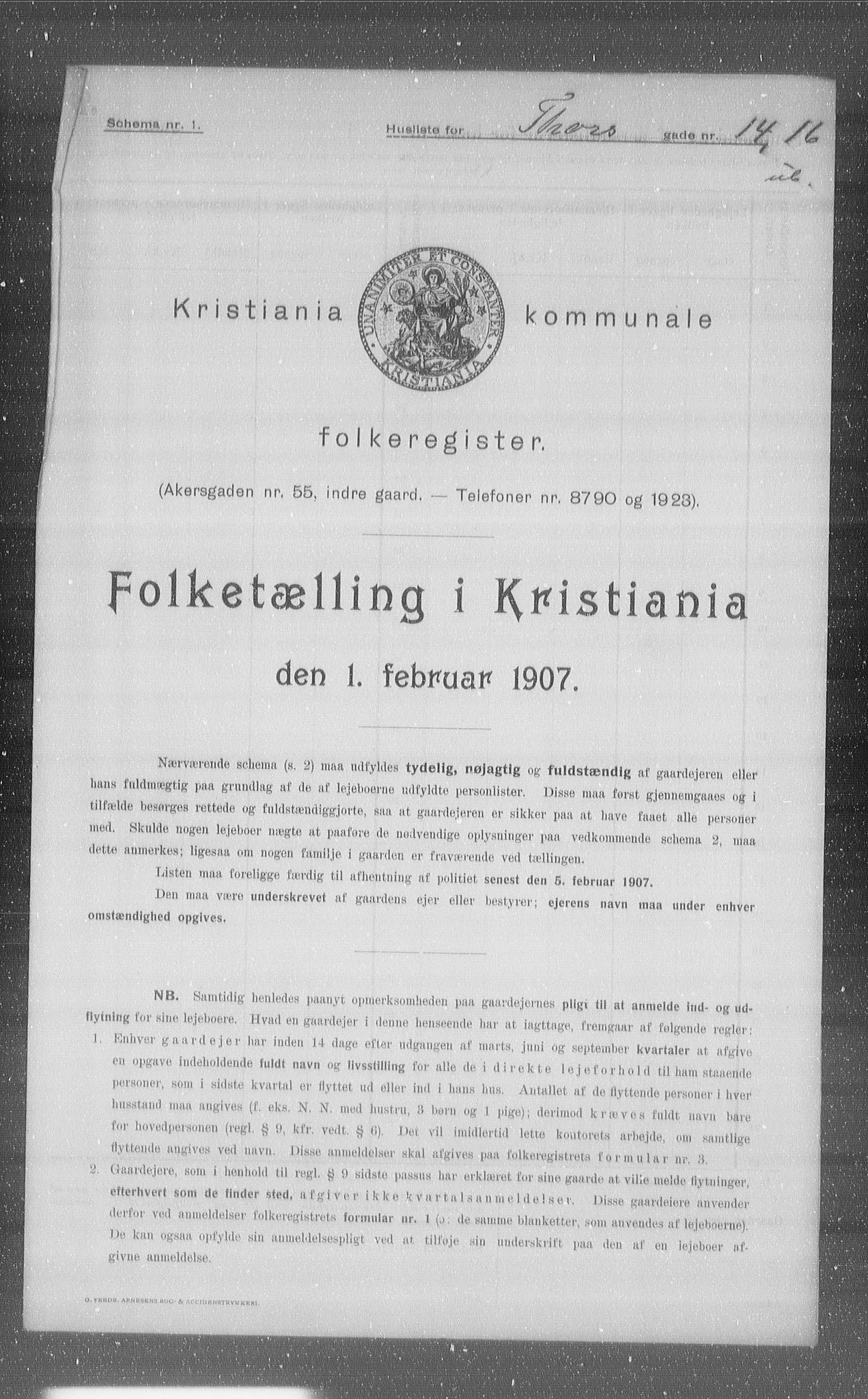 OBA, Municipal Census 1907 for Kristiania, 1907, p. 58179