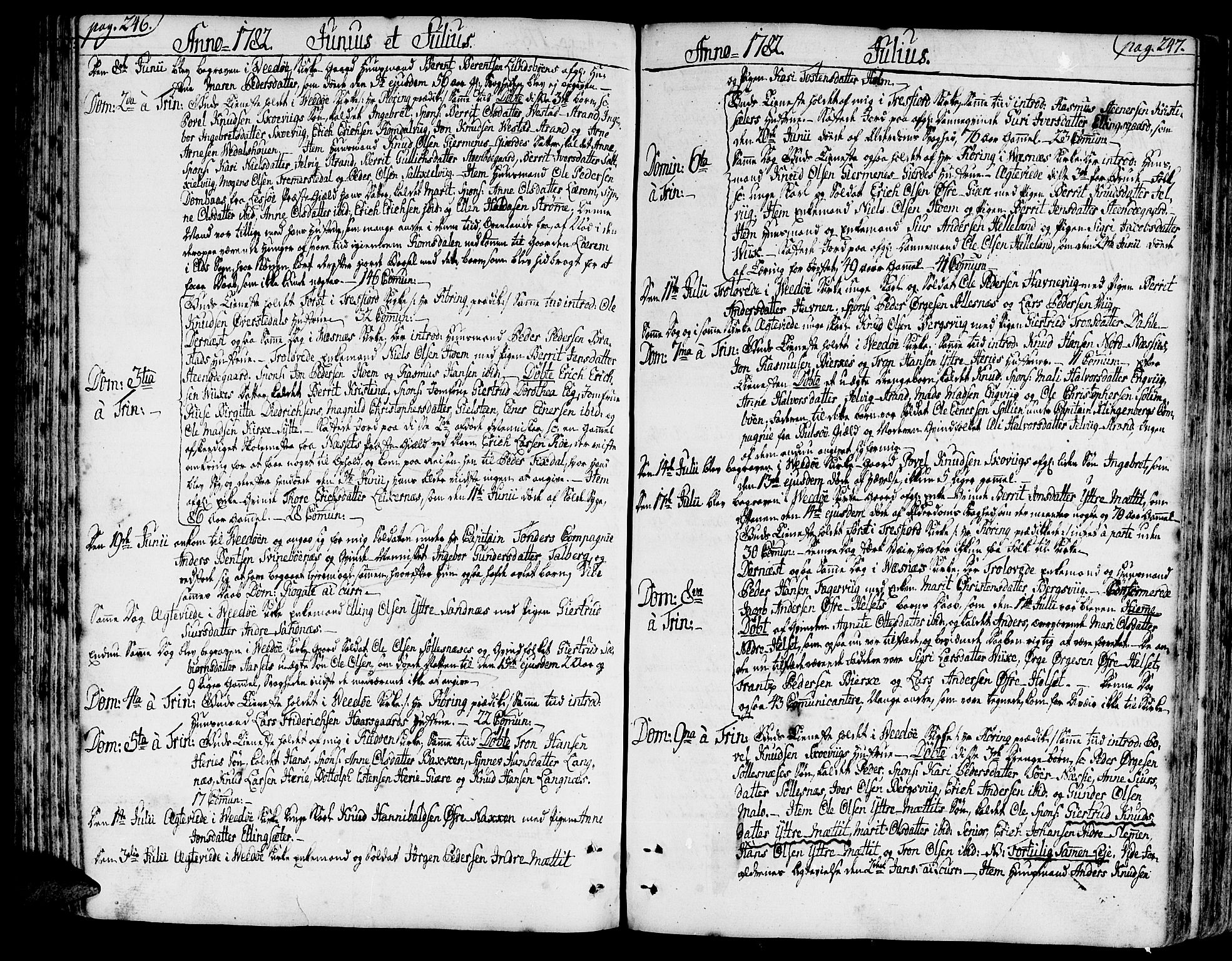 Ministerialprotokoller, klokkerbøker og fødselsregistre - Møre og Romsdal, AV/SAT-A-1454/547/L0600: Parish register (official) no. 547A02, 1765-1799, p. 246-247