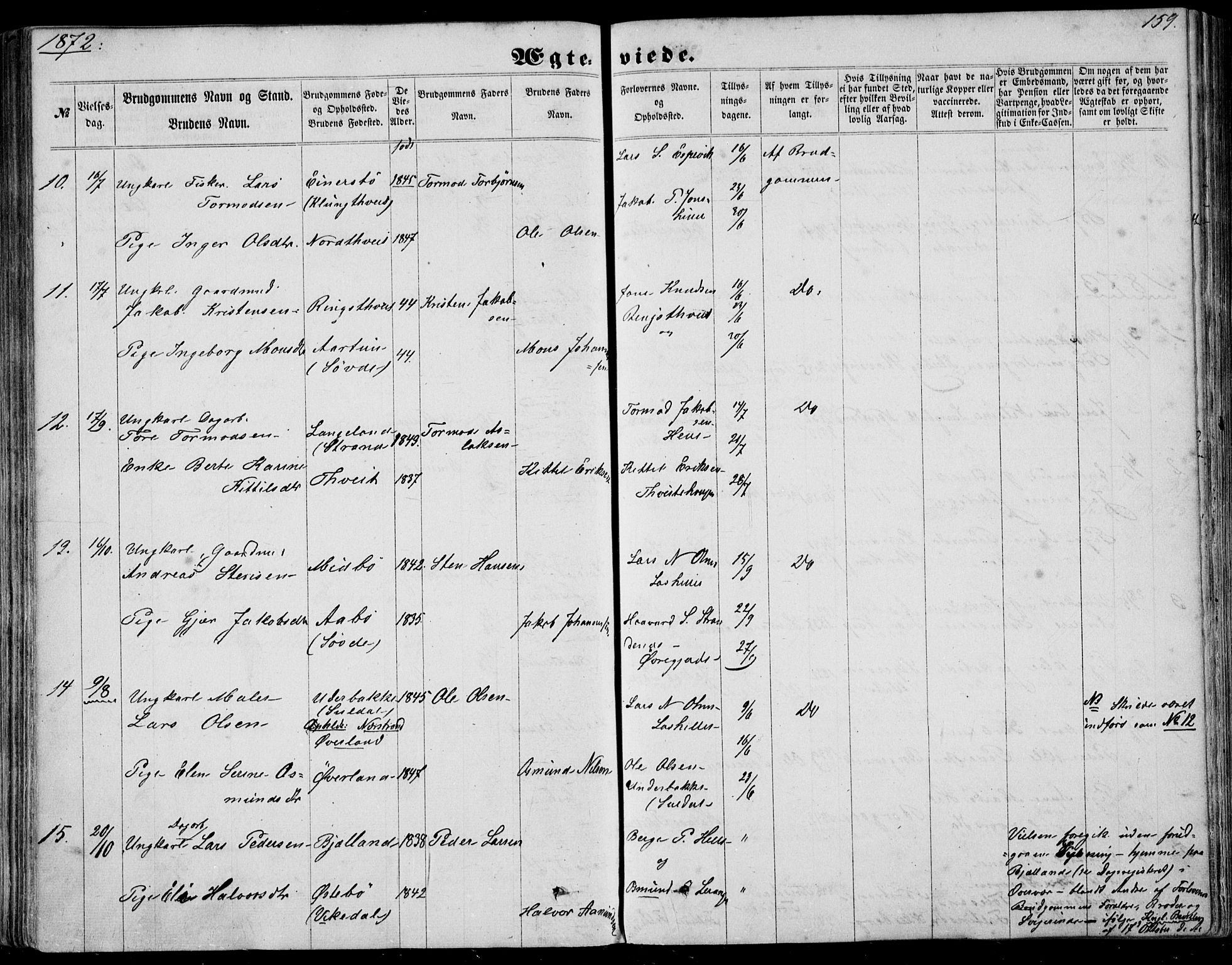 Nedstrand sokneprestkontor, AV/SAST-A-101841/01/IV: Parish register (official) no. A 9, 1861-1876, p. 159