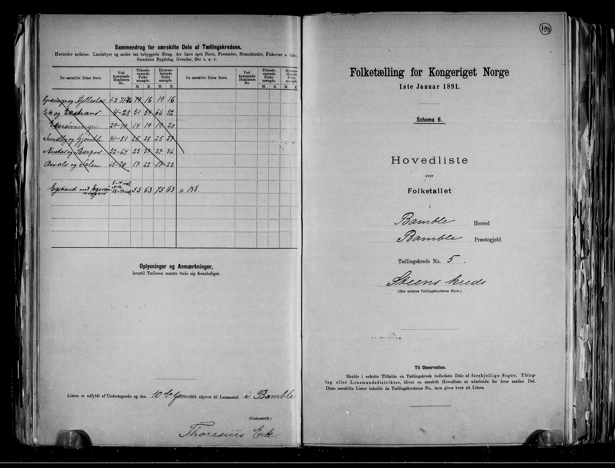 RA, 1891 census for 0814 Bamble, 1891, p. 16