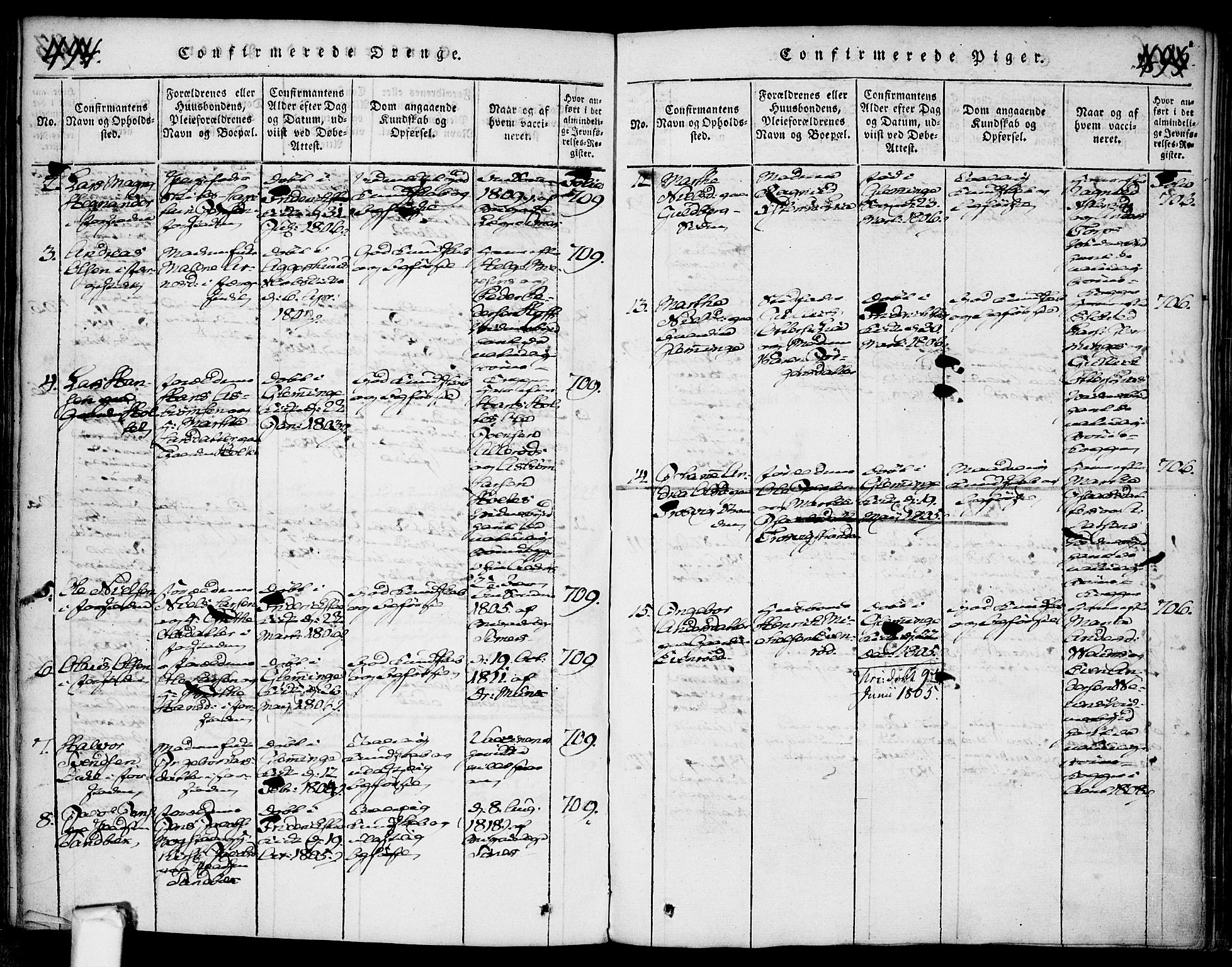 Glemmen prestekontor Kirkebøker, AV/SAO-A-10908/F/Fa/L0004: Parish register (official) no. 4, 1816-1838, p. 494-495