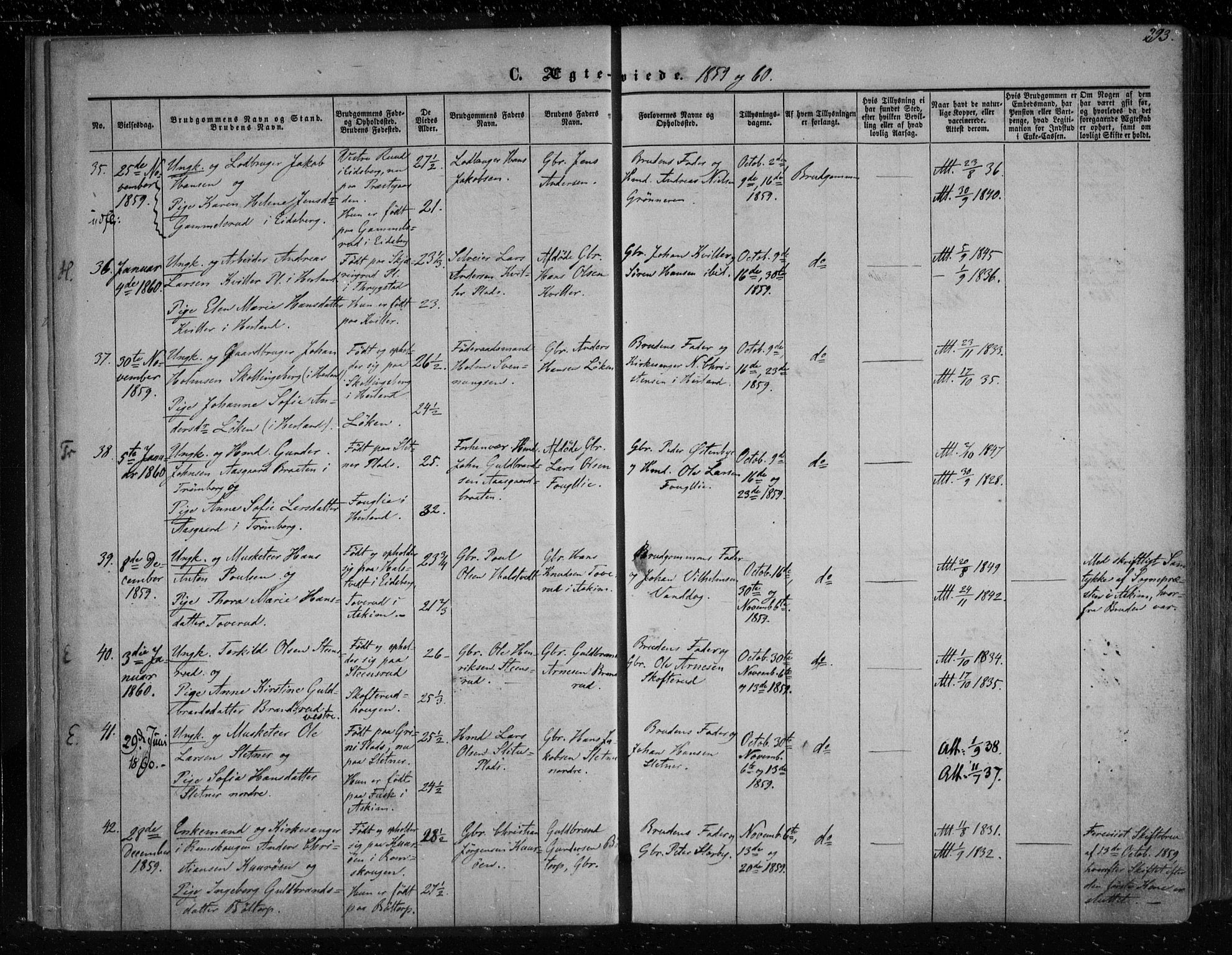 Eidsberg prestekontor Kirkebøker, SAO/A-10905/F/Fa/L0010.b: Parish register (official) no. I 10B, 1857-1866, p. 293