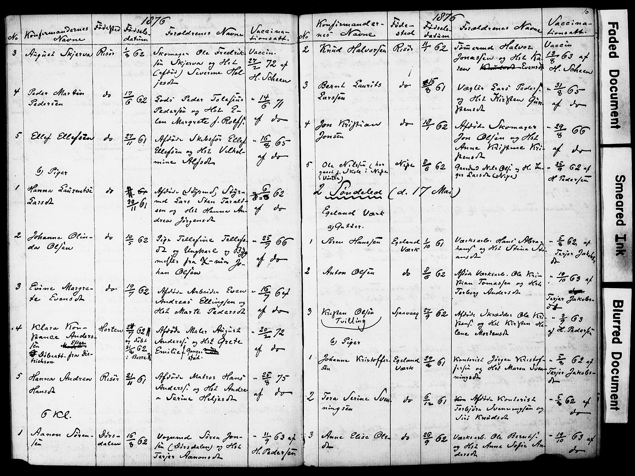 Risør sokneprestkontor, AV/SAK-1111-0035/F/Fe/L0002: Banns register no. A VI 2, 1875-1881, p. 10