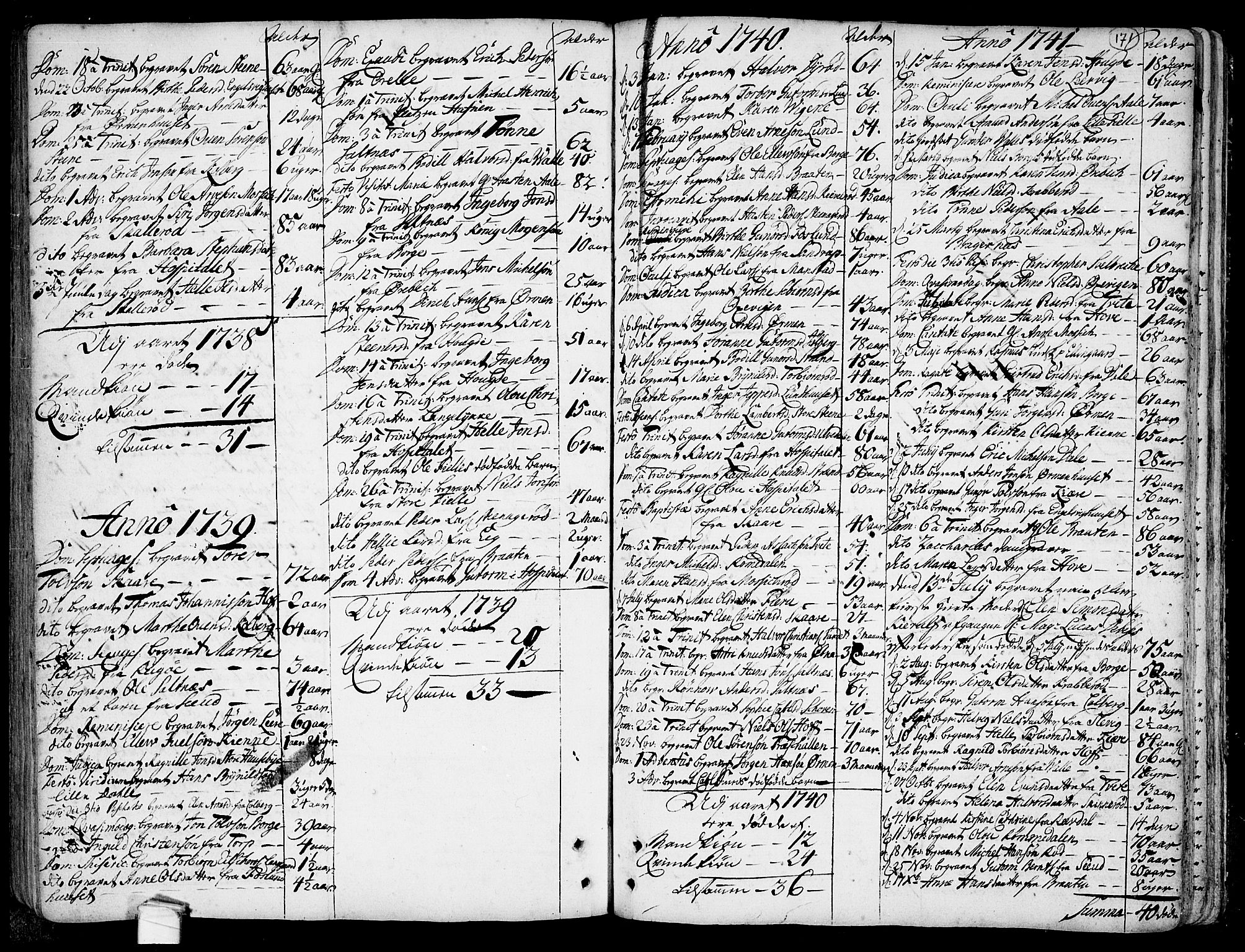 Onsøy prestekontor Kirkebøker, SAO/A-10914/F/Fa/L0001: Parish register (official) no. I 1, 1733-1814, p. 171