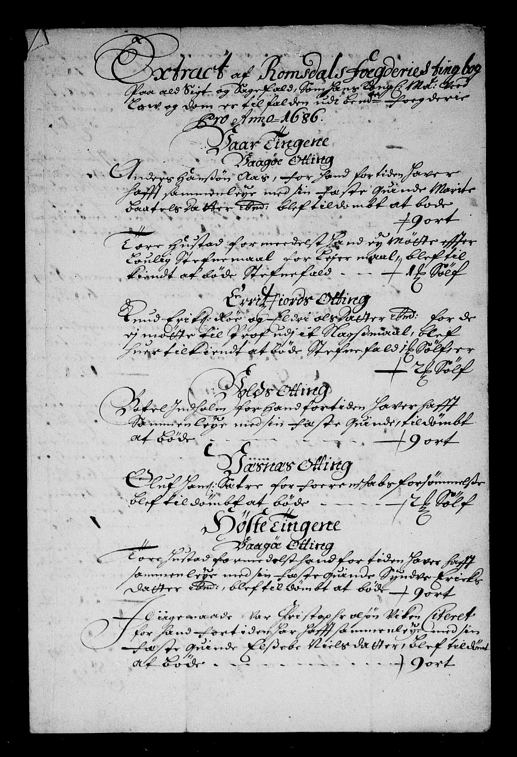 Rentekammeret inntil 1814, Reviderte regnskaper, Stiftamtstueregnskaper, Trondheim stiftamt og Nordland amt, RA/EA-6044/R/Rg/L0084: Trondheim stiftamt og Nordland amt, 1686