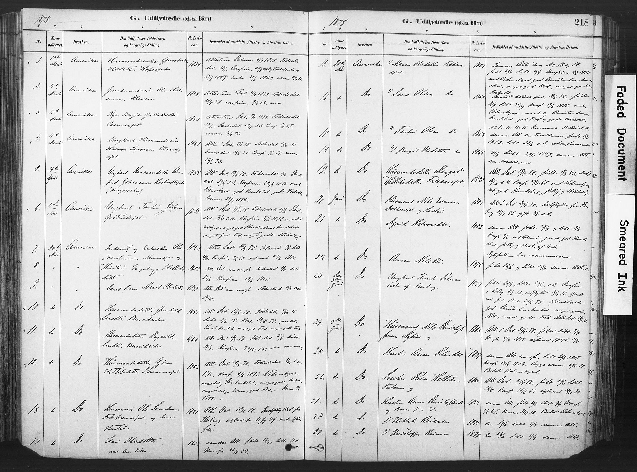Rollag kirkebøker, SAKO/A-240/F/Fa/L0011: Parish register (official) no. I 11, 1878-1902, p. 218