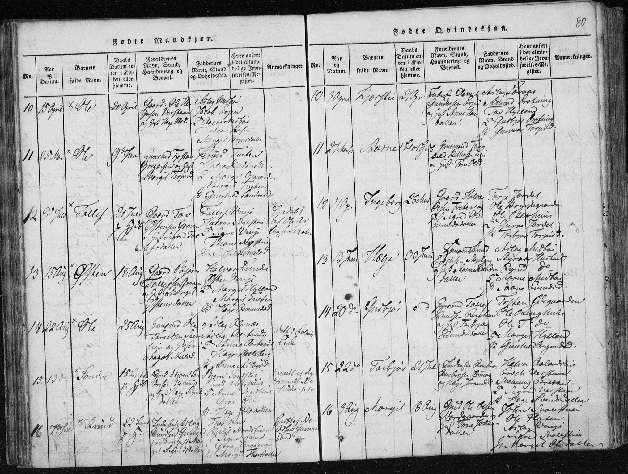 Vinje kirkebøker, SAKO/A-312/F/Fa/L0003: Parish register (official) no. I 3, 1814-1843, p. 80