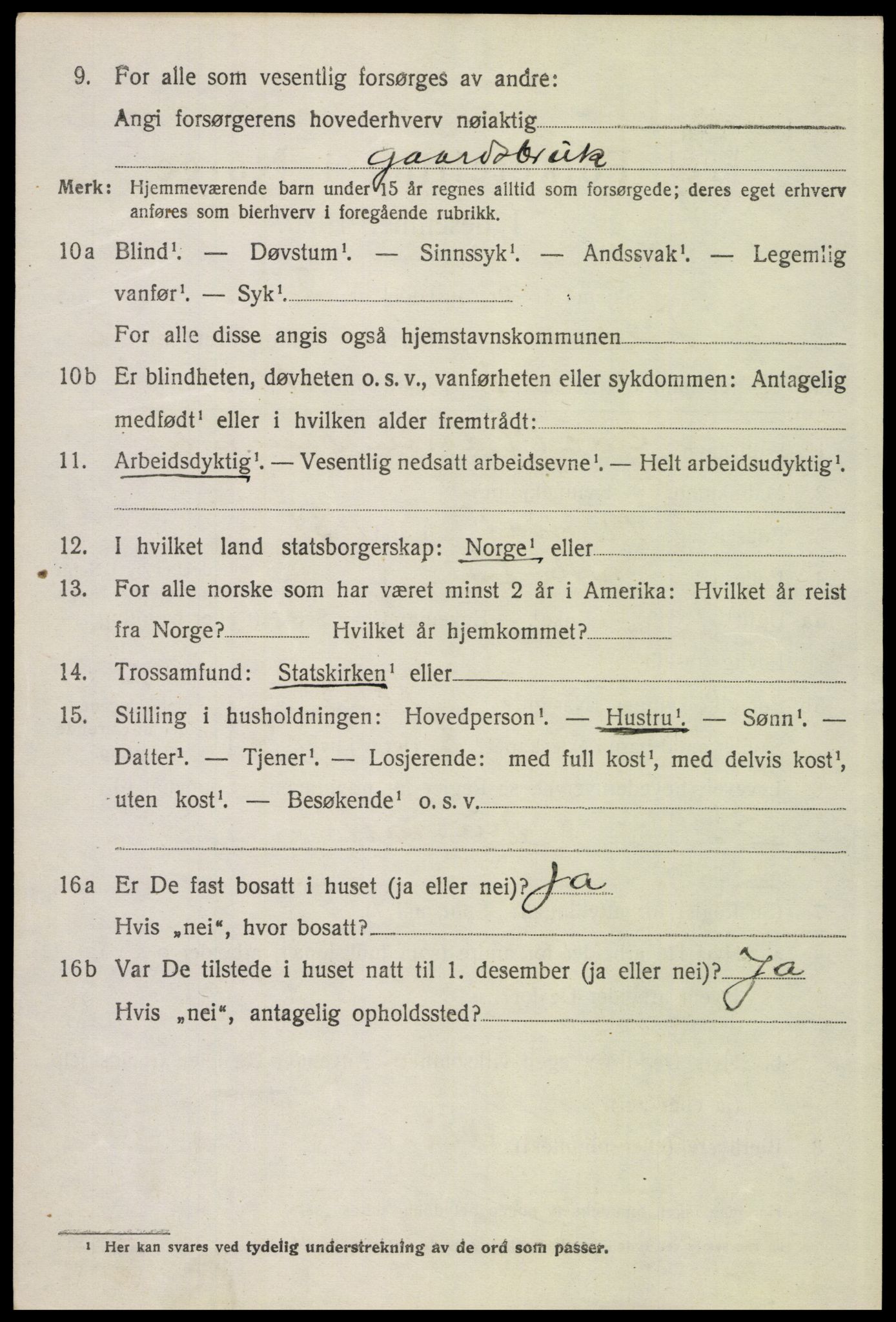 SAH, 1920 census for Folldal, 1920, p. 1040