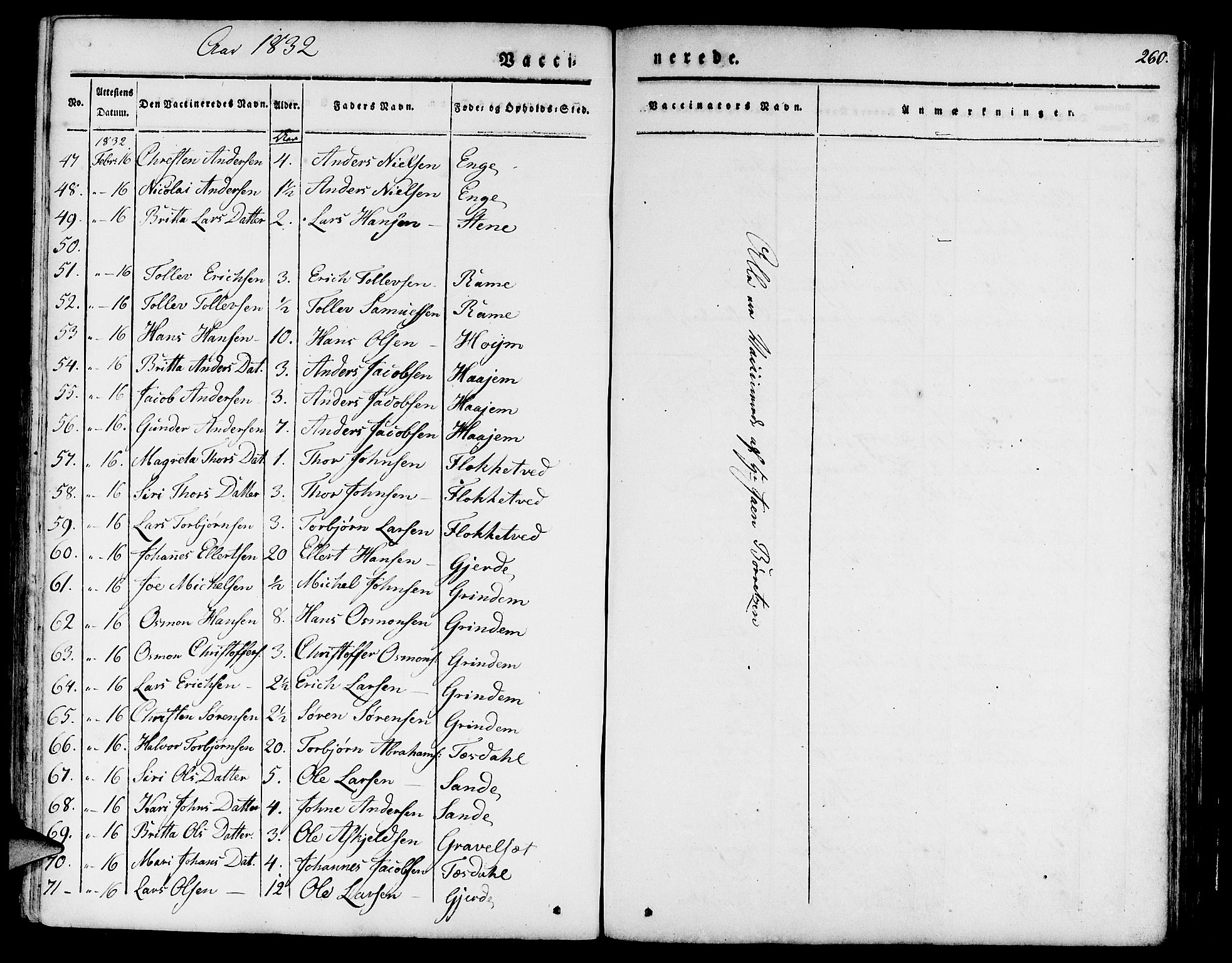 Etne sokneprestembete, AV/SAB-A-75001/H/Haa: Parish register (official) no. A 7, 1831-1847, p. 260