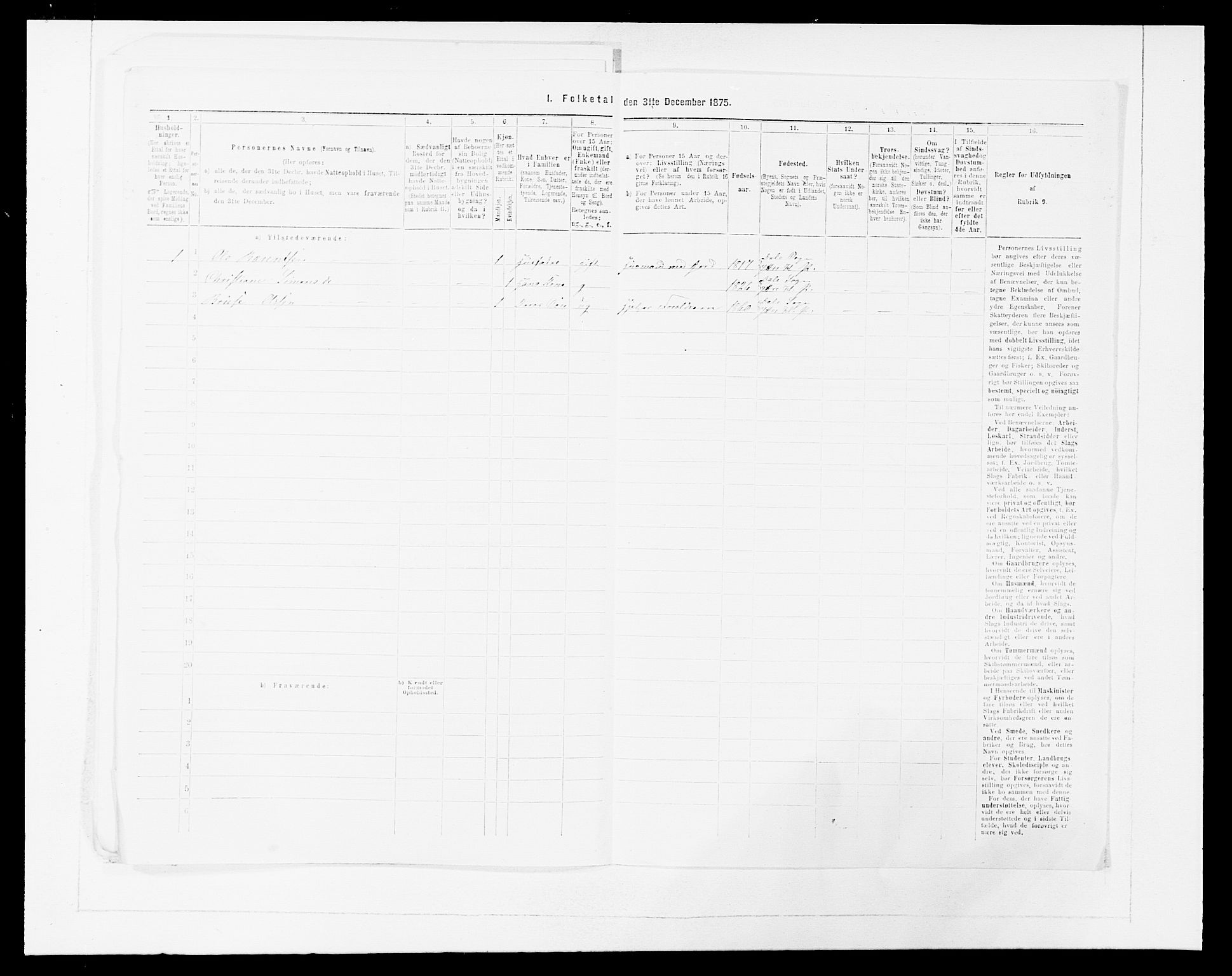 SAB, 1875 census for 1429P Ytre Holmedal, 1875, p. 605