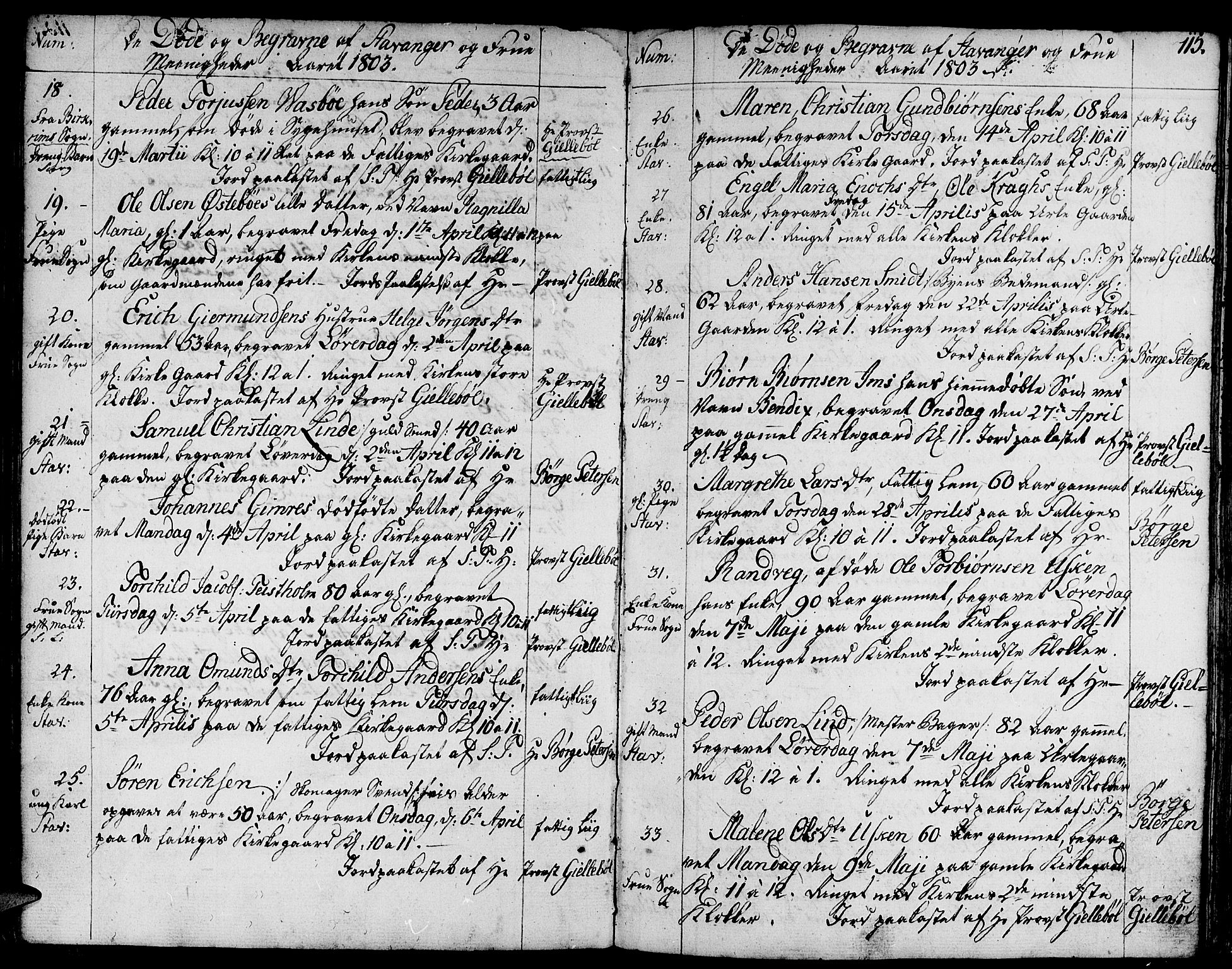 Domkirken sokneprestkontor, SAST/A-101812/001/30/30BA/L0007: Parish register (official) no. A 7, 1789-1815, p. 115