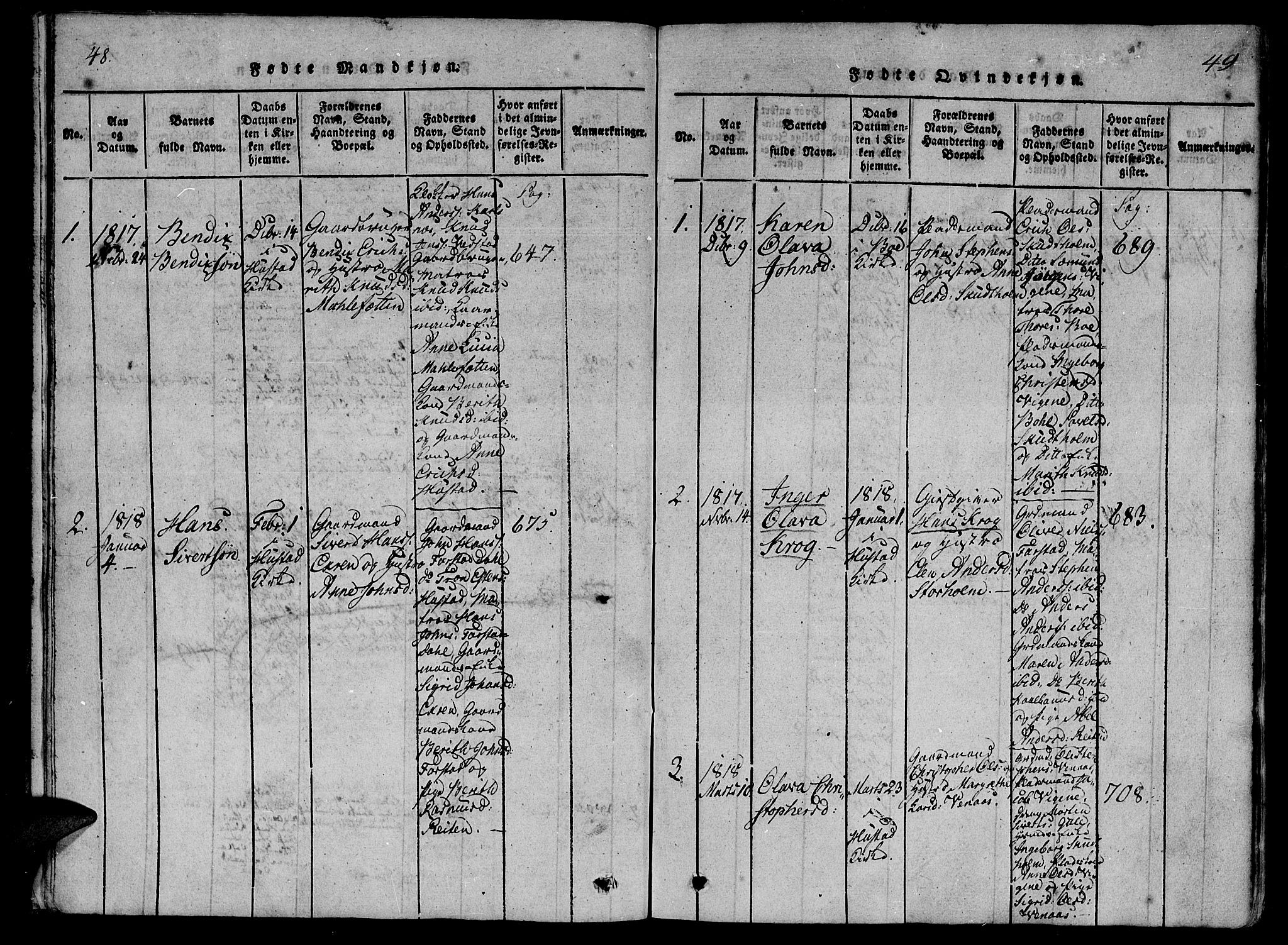 Ministerialprotokoller, klokkerbøker og fødselsregistre - Møre og Romsdal, SAT/A-1454/566/L0764: Parish register (official) no. 566A03 /2, 1817-1829, p. 48-49