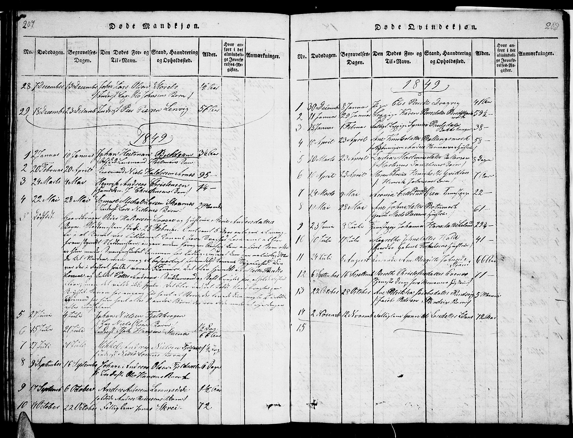 Ministerialprotokoller, klokkerbøker og fødselsregistre - Nordland, AV/SAT-A-1459/863/L0911: Parish register (copy) no. 863C01, 1821-1858, p. 207-208