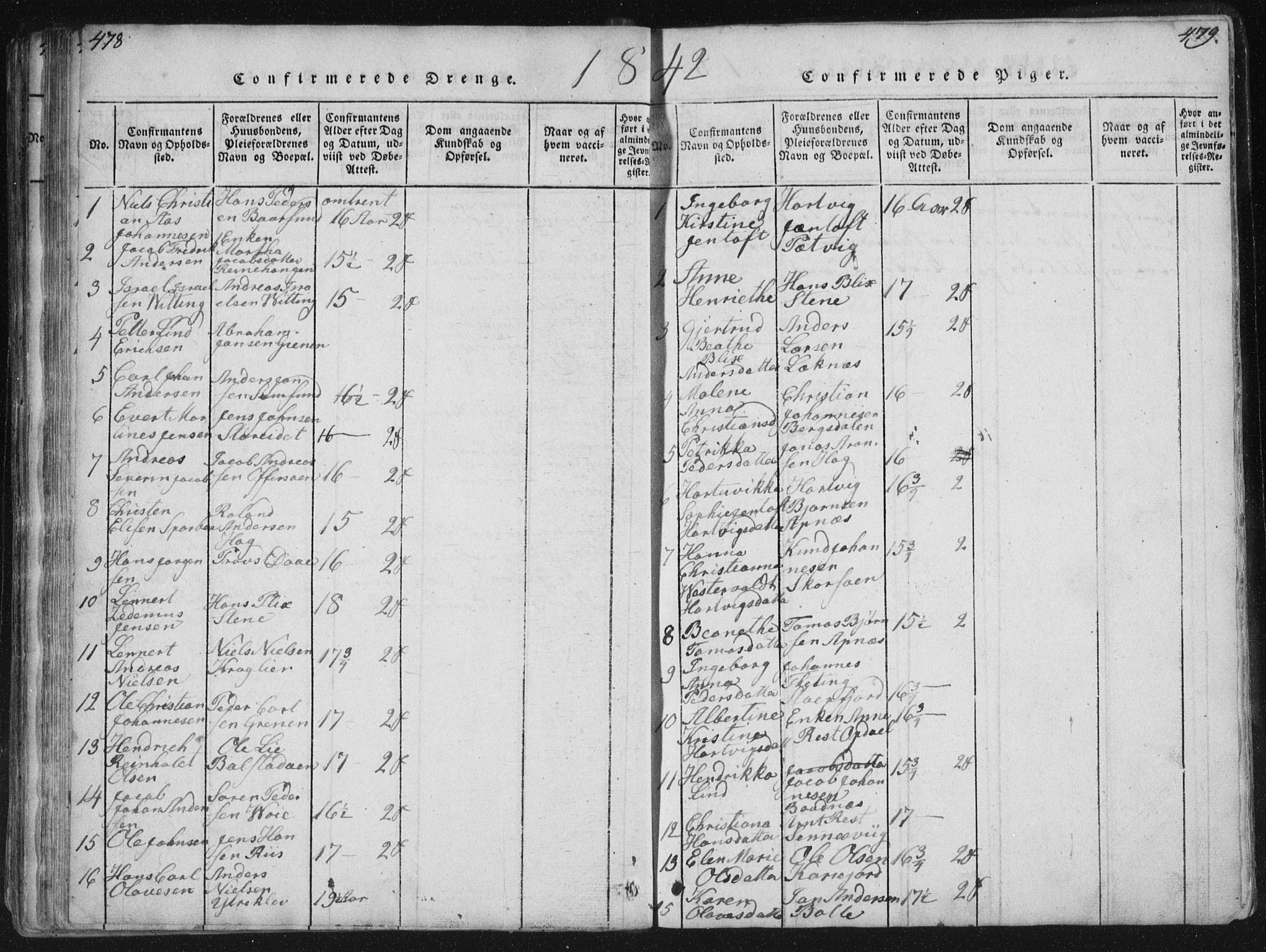 Ministerialprotokoller, klokkerbøker og fødselsregistre - Nordland, AV/SAT-A-1459/881/L1164: Parish register (copy) no. 881C01, 1818-1853, p. 478-479