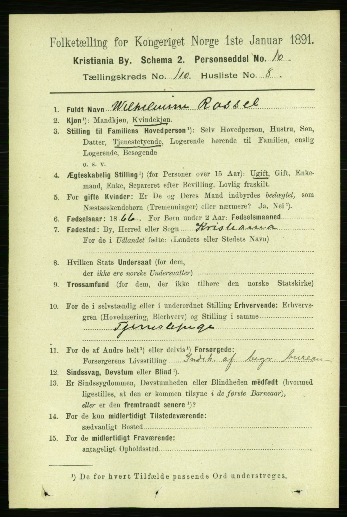 RA, 1891 census for 0301 Kristiania, 1891, p. 57367