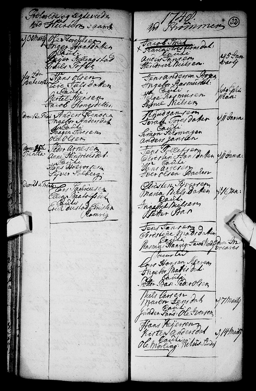 Hurum kirkebøker, AV/SAKO-A-229/F/Fa/L0003: Parish register (official) no. 3, 1733-1757, p. 32