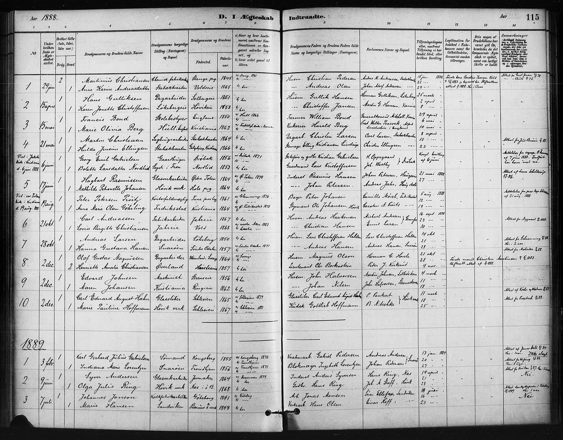 Asker prestekontor Kirkebøker, SAO/A-10256a/F/Fc/L0002: Parish register (official) no. III 2, 1879-1904, p. 115