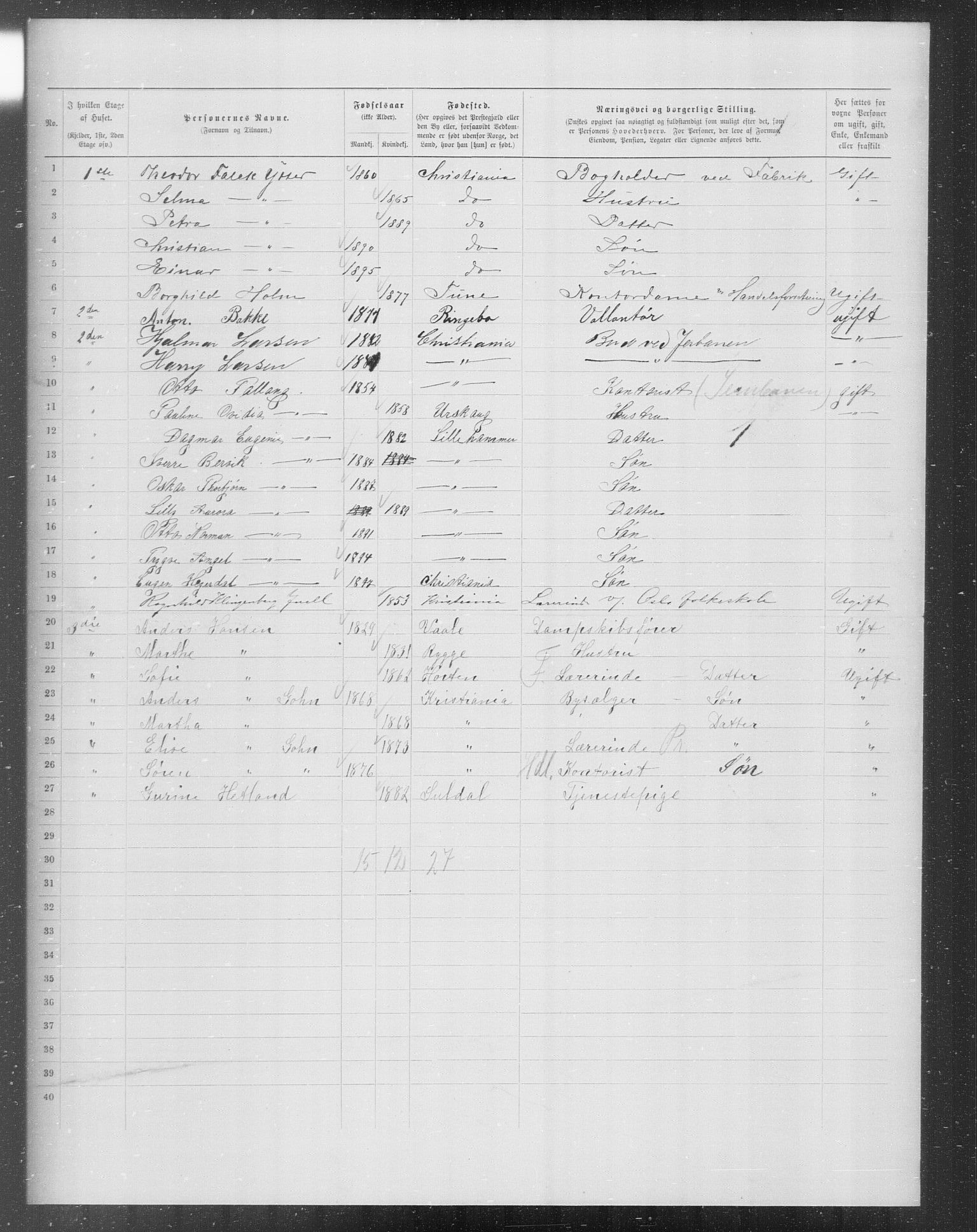 OBA, Municipal Census 1899 for Kristiania, 1899, p. 6758