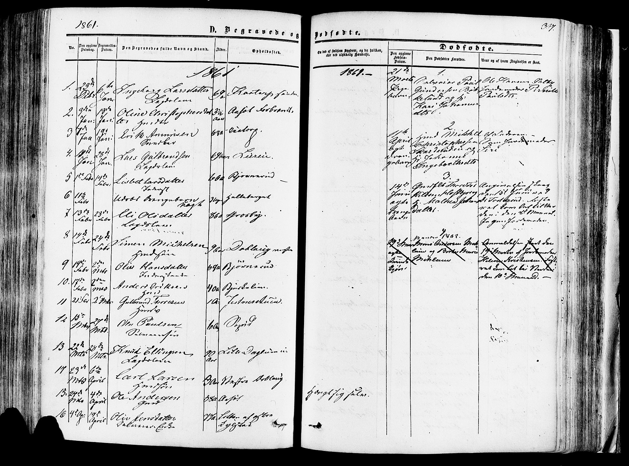 Vang prestekontor, Hedmark, SAH/PREST-008/H/Ha/Haa/L0013: Parish register (official) no. 13, 1855-1879, p. 307