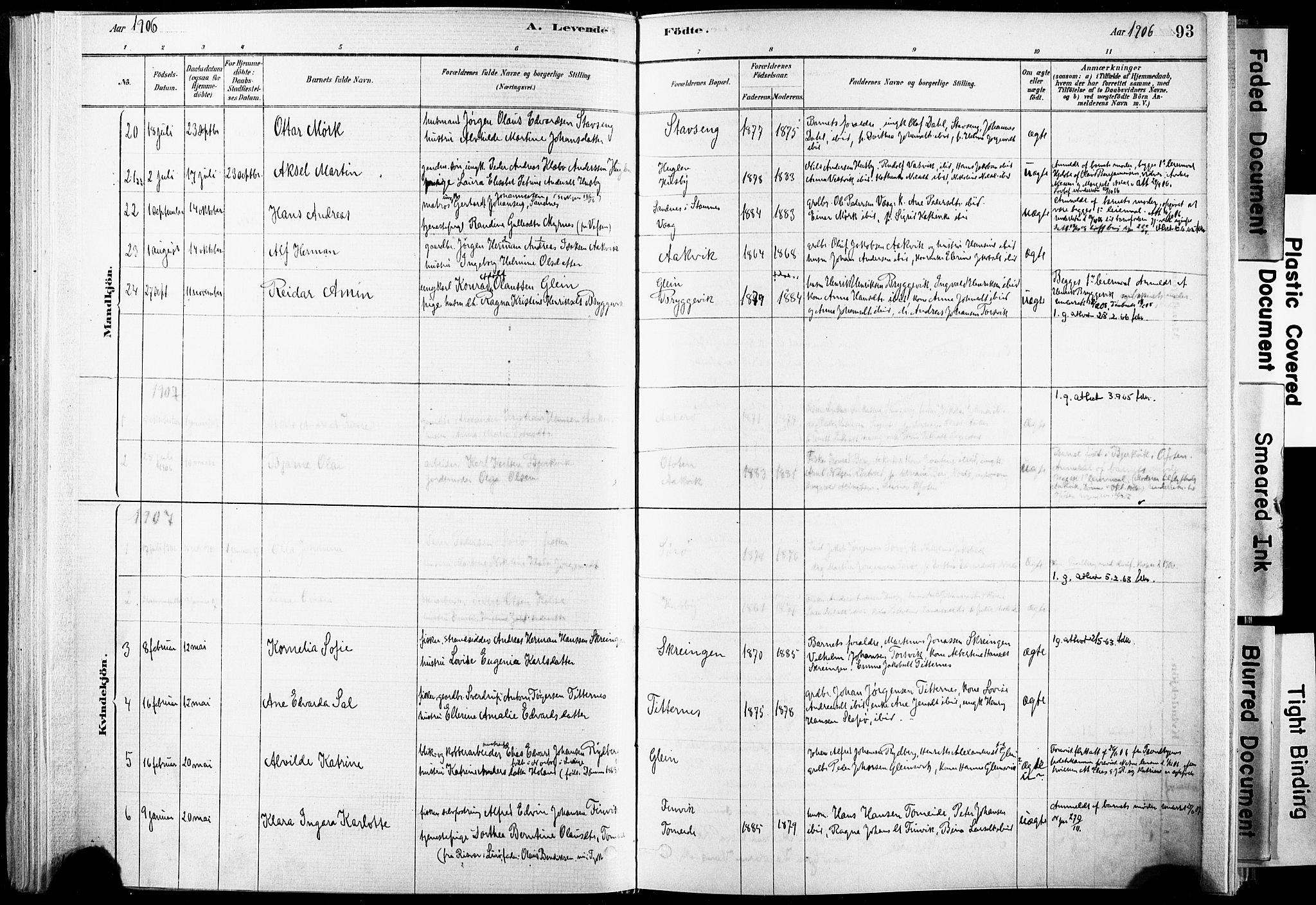 Ministerialprotokoller, klokkerbøker og fødselsregistre - Nordland, SAT/A-1459/835/L0525: Parish register (official) no. 835A03I, 1881-1910, p. 93