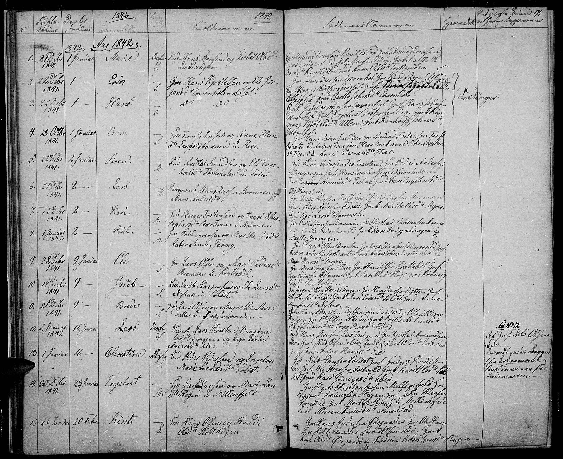 Nord-Odal prestekontor, AV/SAH-PREST-032/H/Ha/Haa/L0002: Parish register (official) no. 2, 1839-1850, p. 17