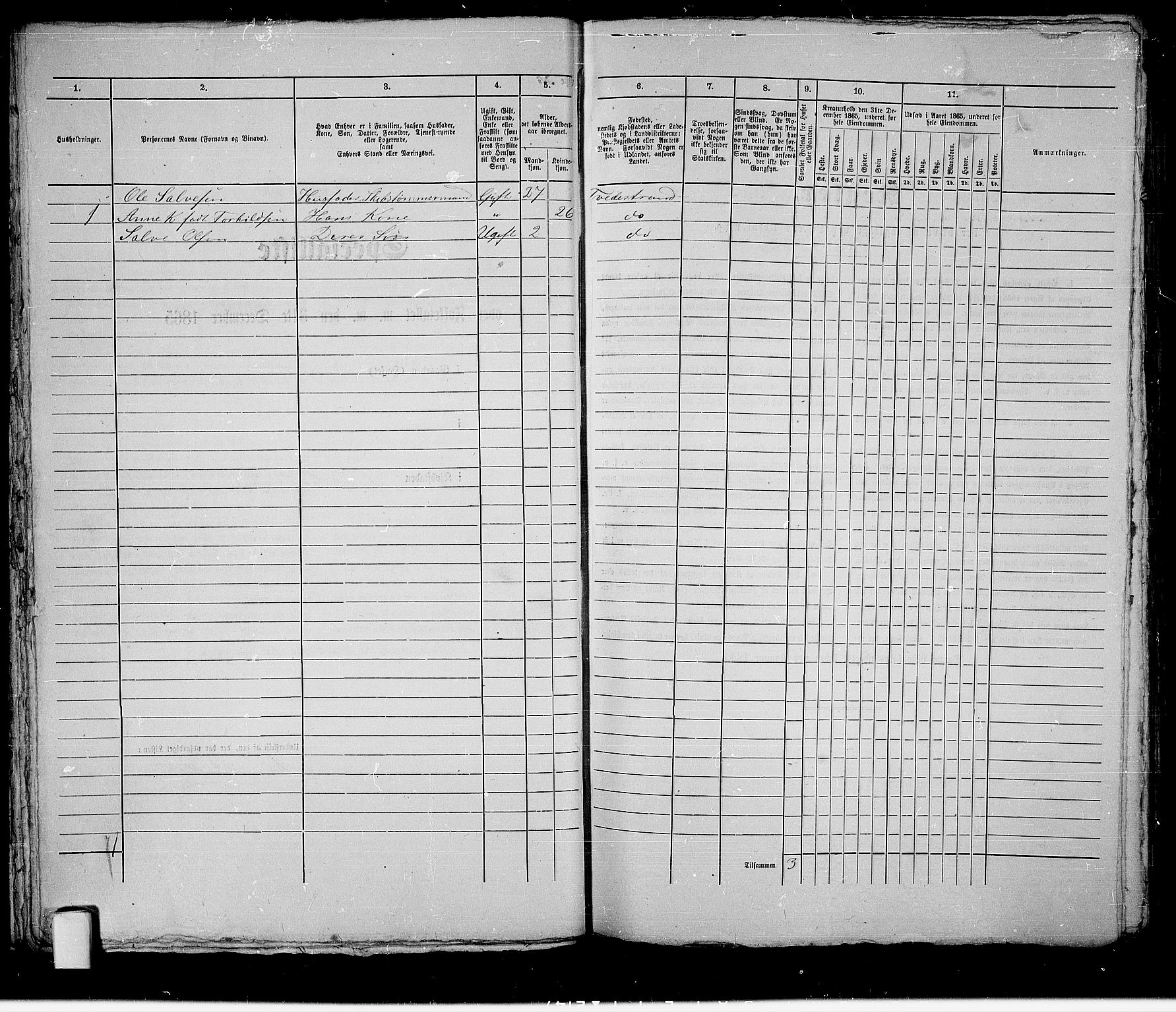 RA, 1865 census for Holt/Tvedestrand, 1865, p. 40