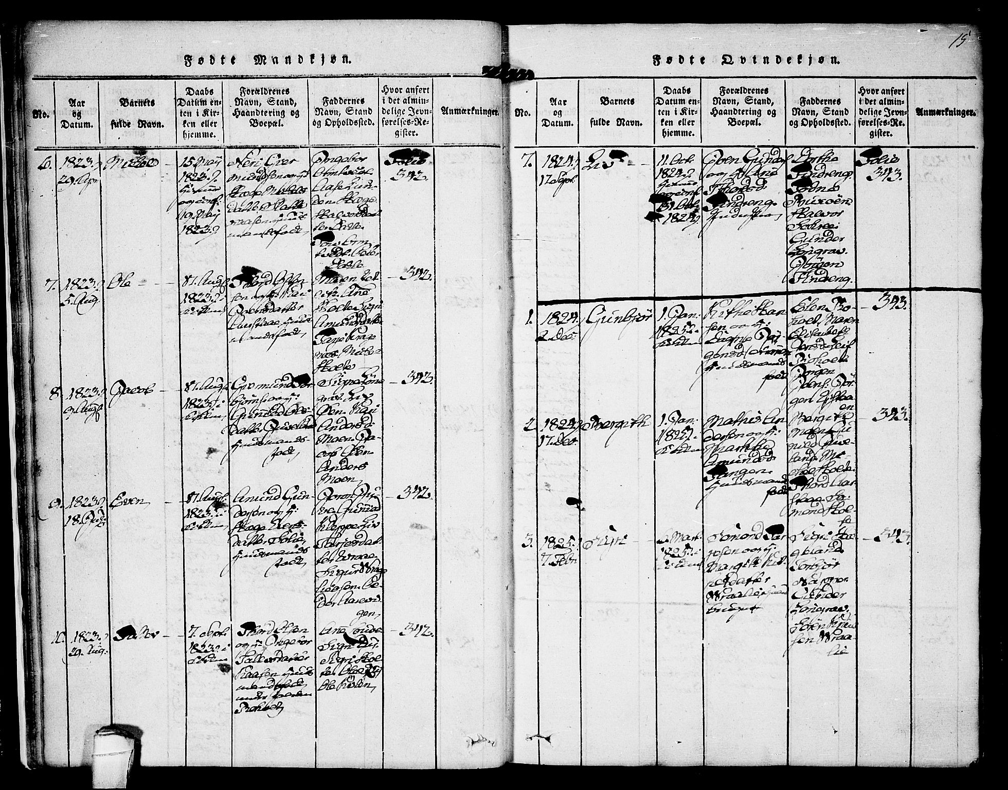 Kviteseid kirkebøker, SAKO/A-276/F/Fc/L0001: Parish register (official) no. III 1, 1815-1836, p. 15