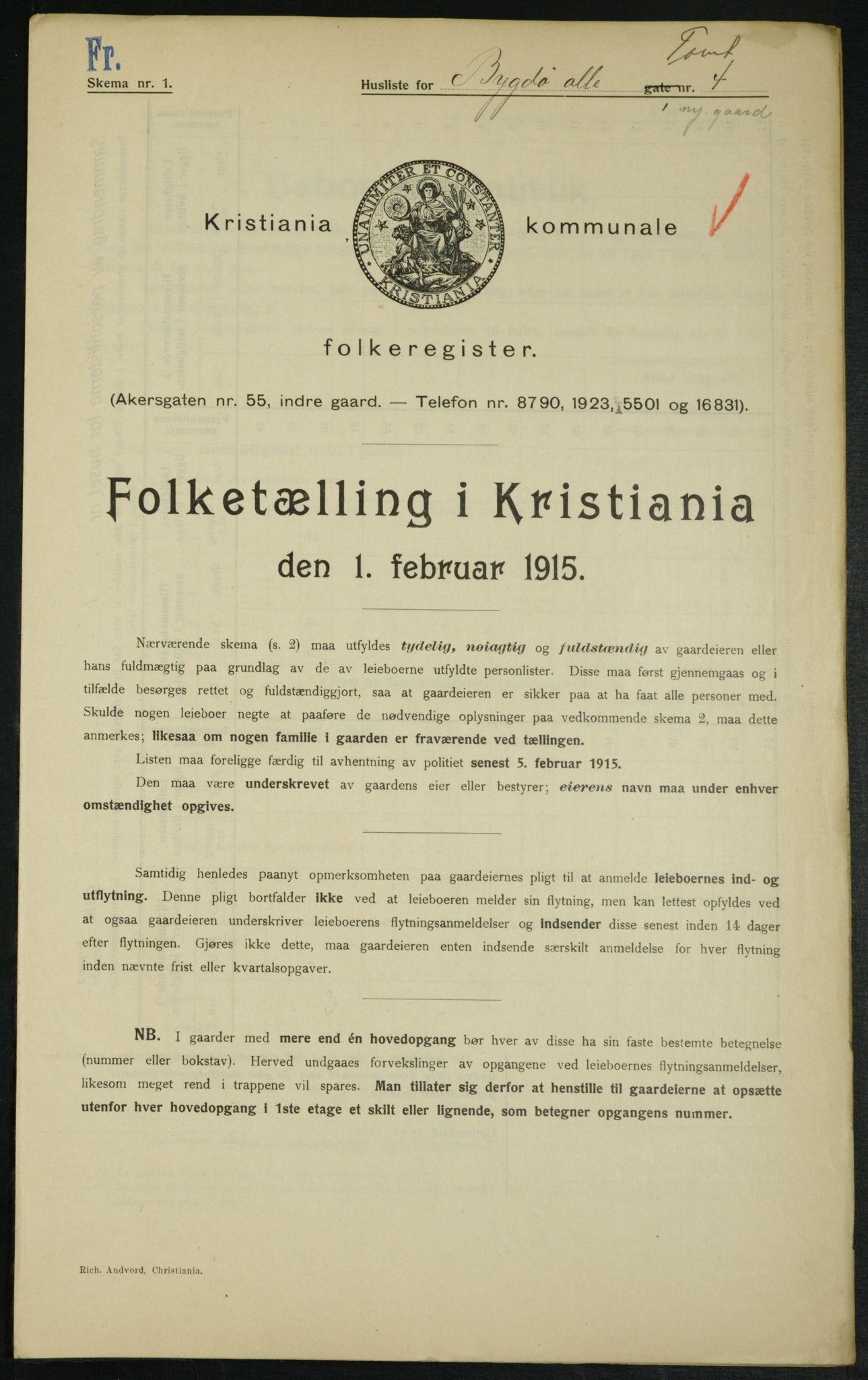 OBA, Municipal Census 1915 for Kristiania, 1915, p. 10204