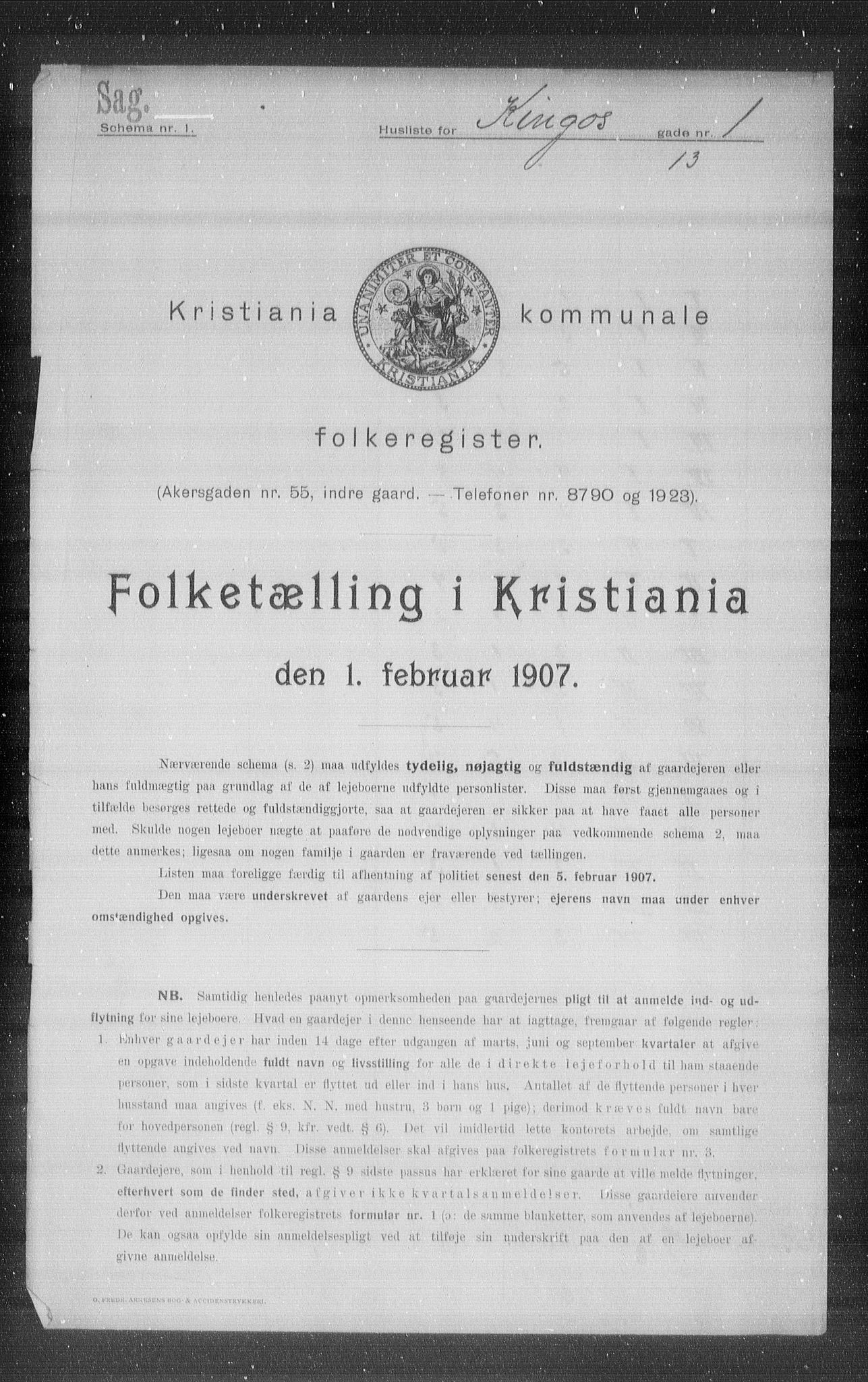 OBA, Municipal Census 1907 for Kristiania, 1907, p. 25226