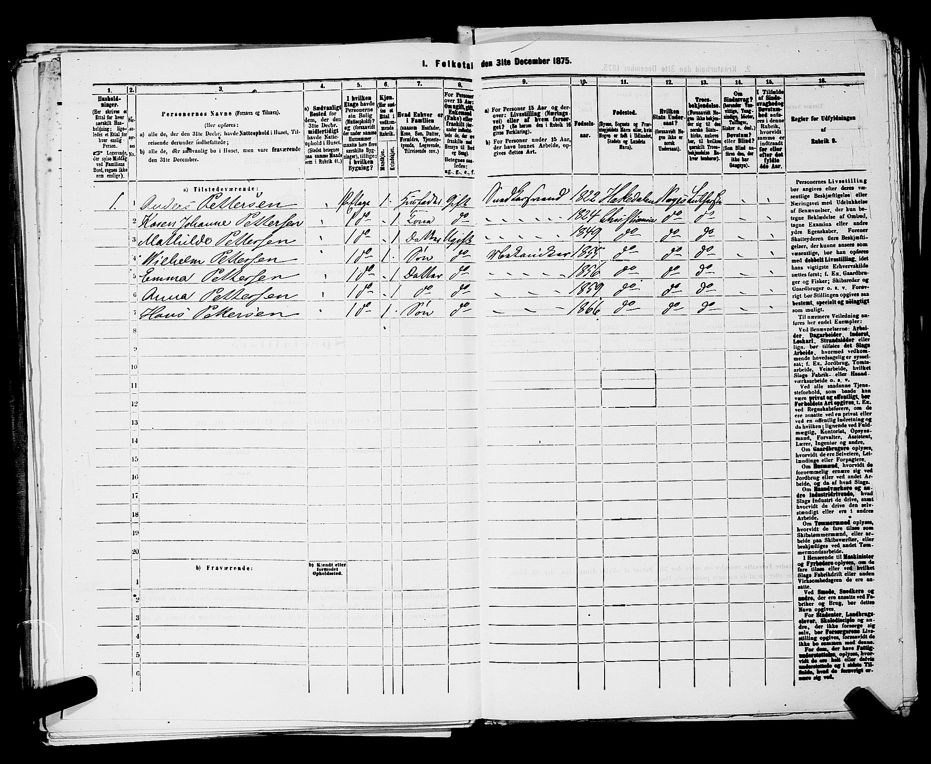 RA, 1875 census for 0301 Kristiania, 1875, p. 5556