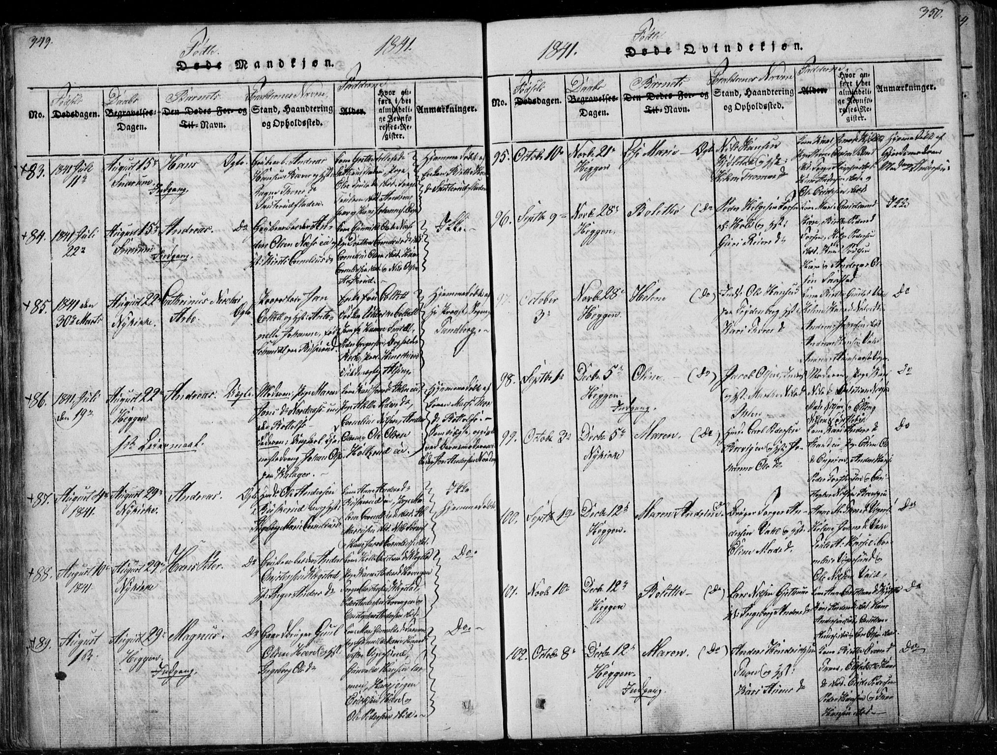 Modum kirkebøker, AV/SAKO-A-234/G/Ga/L0003: Parish register (copy) no. I 3, 1832-1842, p. 349-350