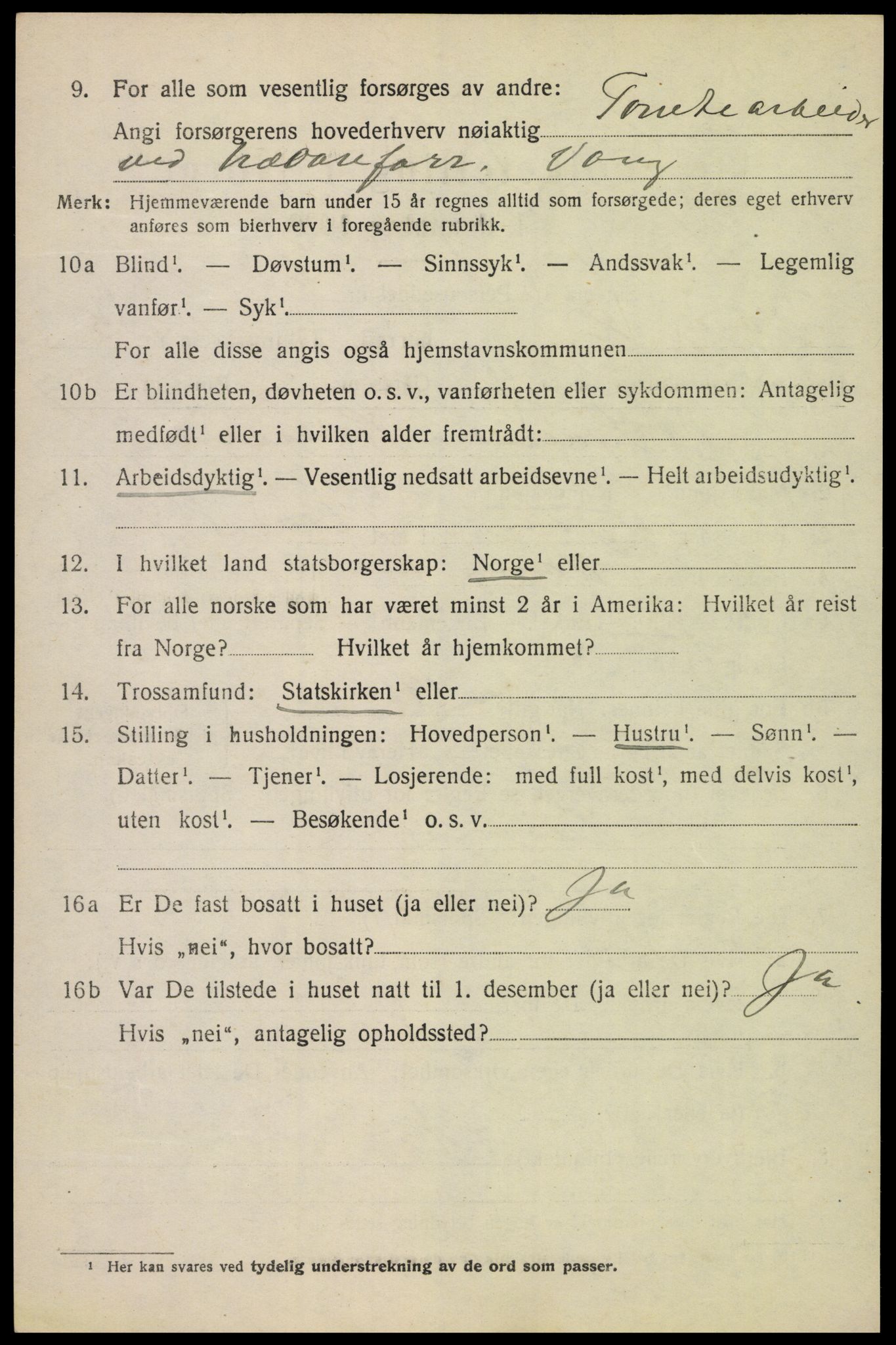 SAH, 1920 census for Vang (Hedmark), 1920, p. 15032