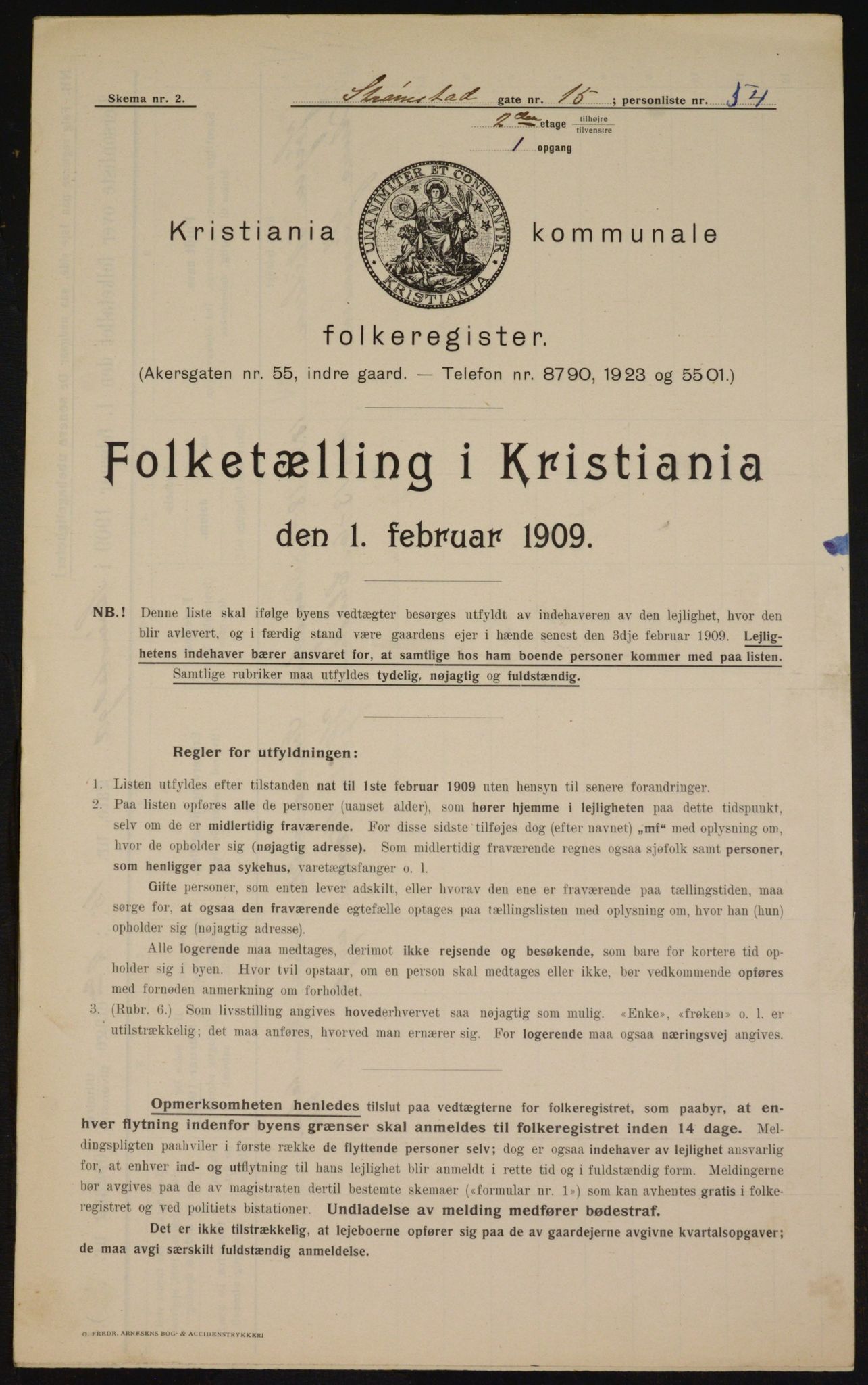 OBA, Municipal Census 1909 for Kristiania, 1909, p. 94041