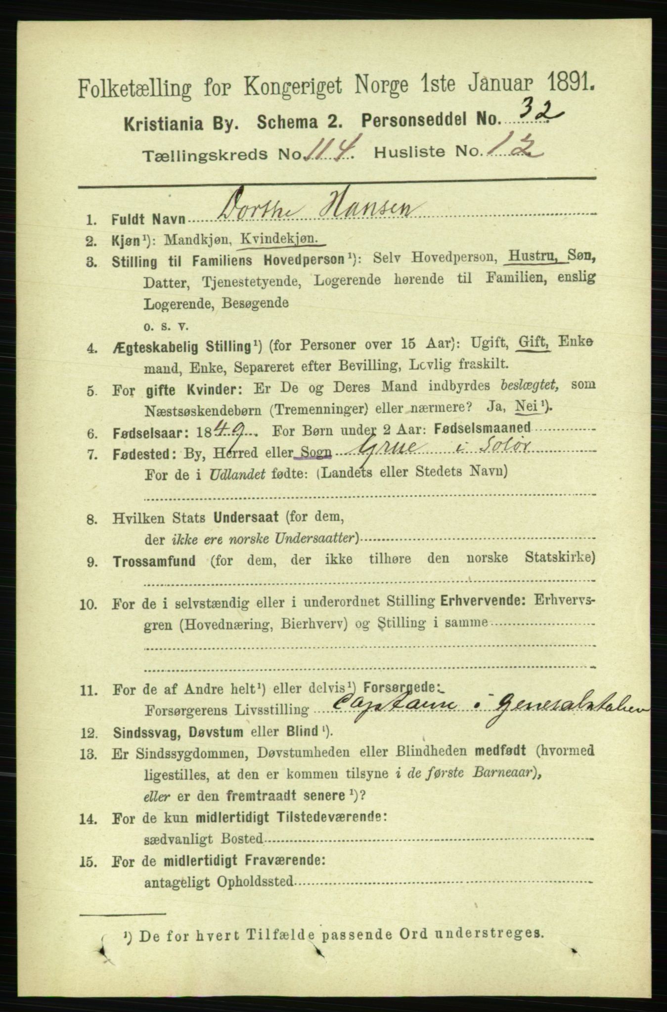 RA, 1891 census for 0301 Kristiania, 1891, p. 61156