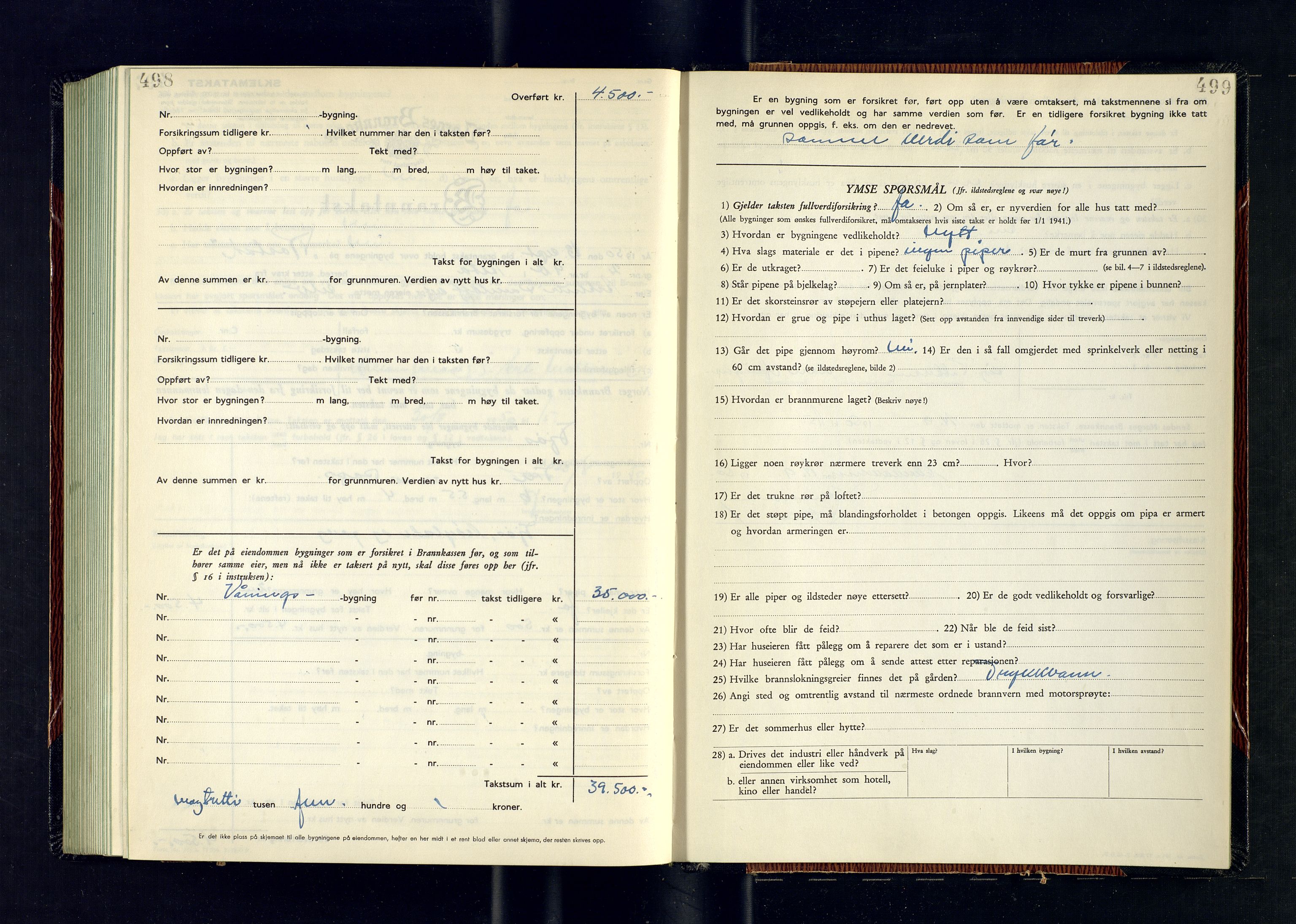 Alta lensmannskontor, AV/SATØ-S-1165/O/Ob/L0182: Branntakstprotokoll, 1949-1950, p. 498-499