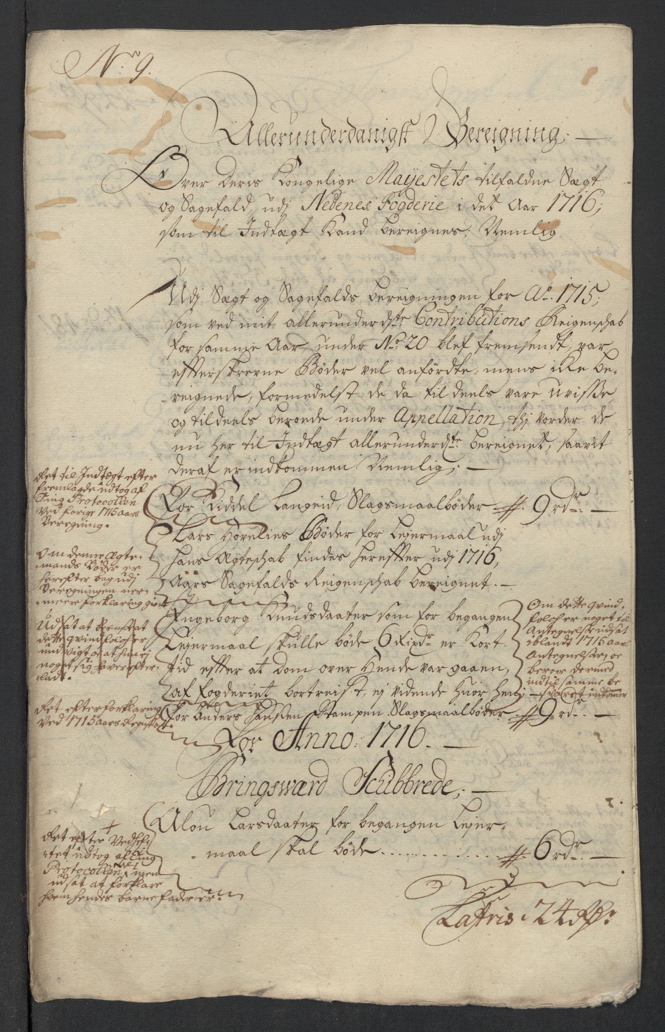 Rentekammeret inntil 1814, Reviderte regnskaper, Fogderegnskap, AV/RA-EA-4092/R39/L2325: Fogderegnskap Nedenes, 1716, p. 228